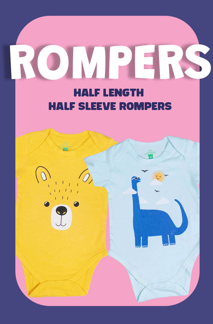 Half Length x Half Sleeve Rompers