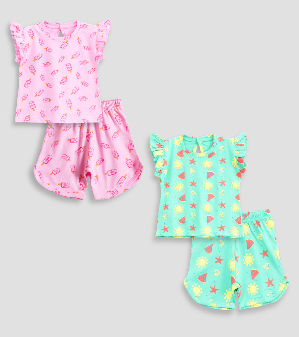 Iced Melon Cotton Value Pack Baby Girls' Clothing Set