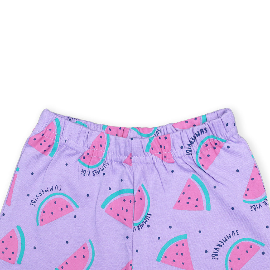 Summer Vibes: Cotton Flamingo & Watermelon Short Sets for Baby Girls