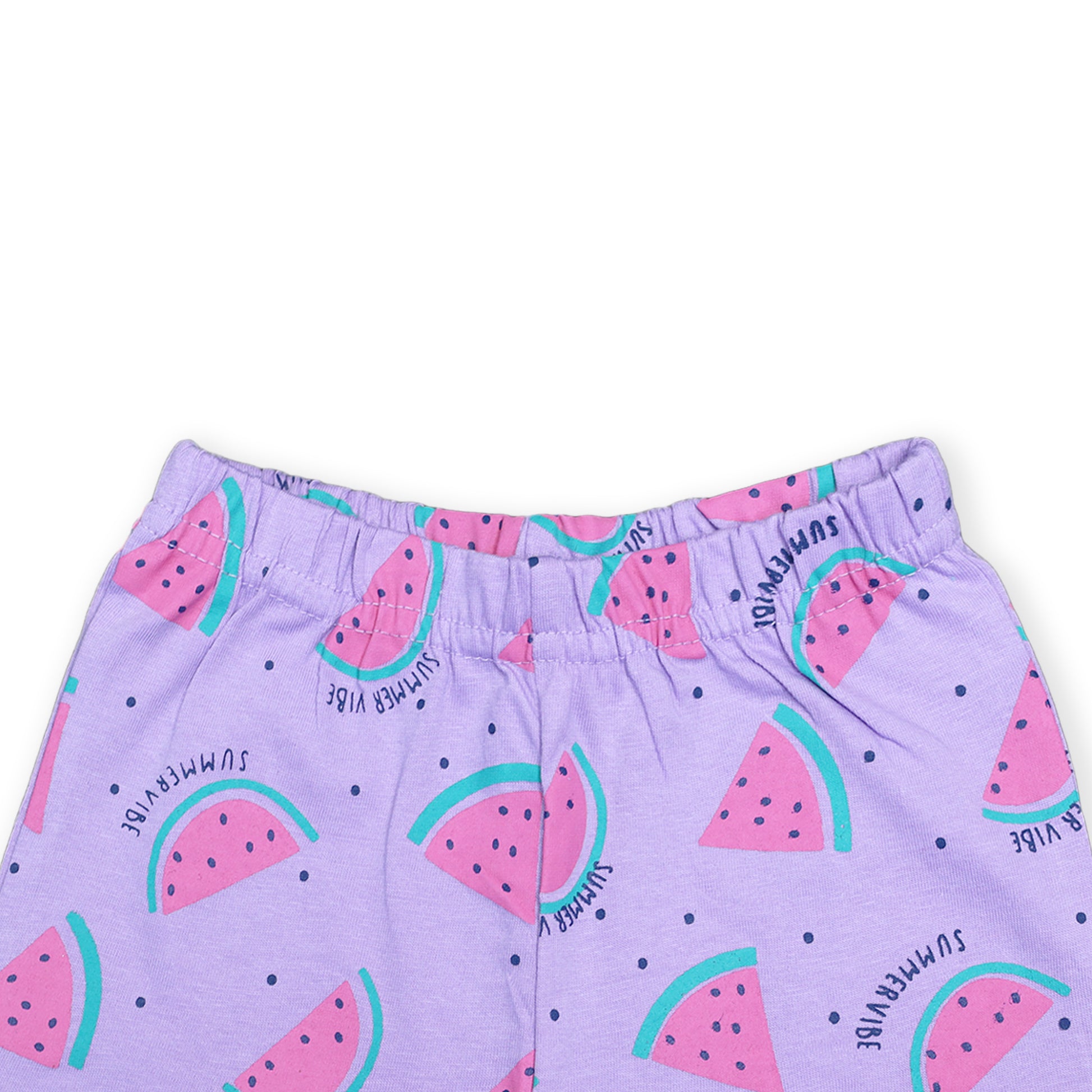Summer Vibes: Cotton Flamingo & Watermelon Short Sets for Baby Girls