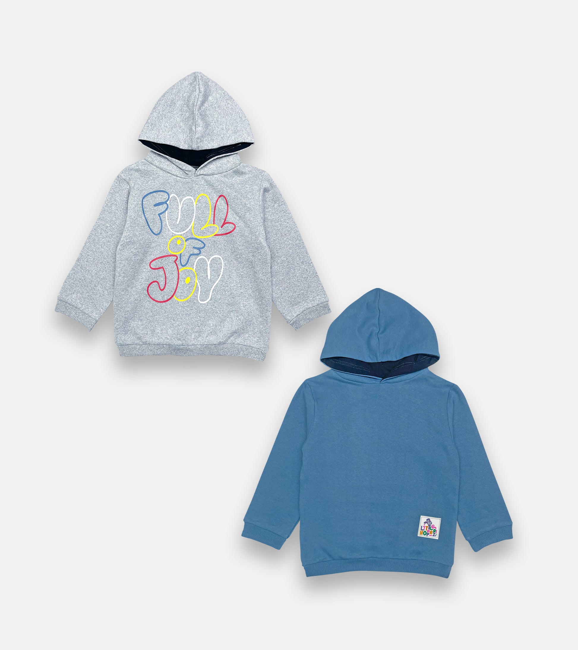 Full of Joy with Solid Blue Hoodies - Pack of 2