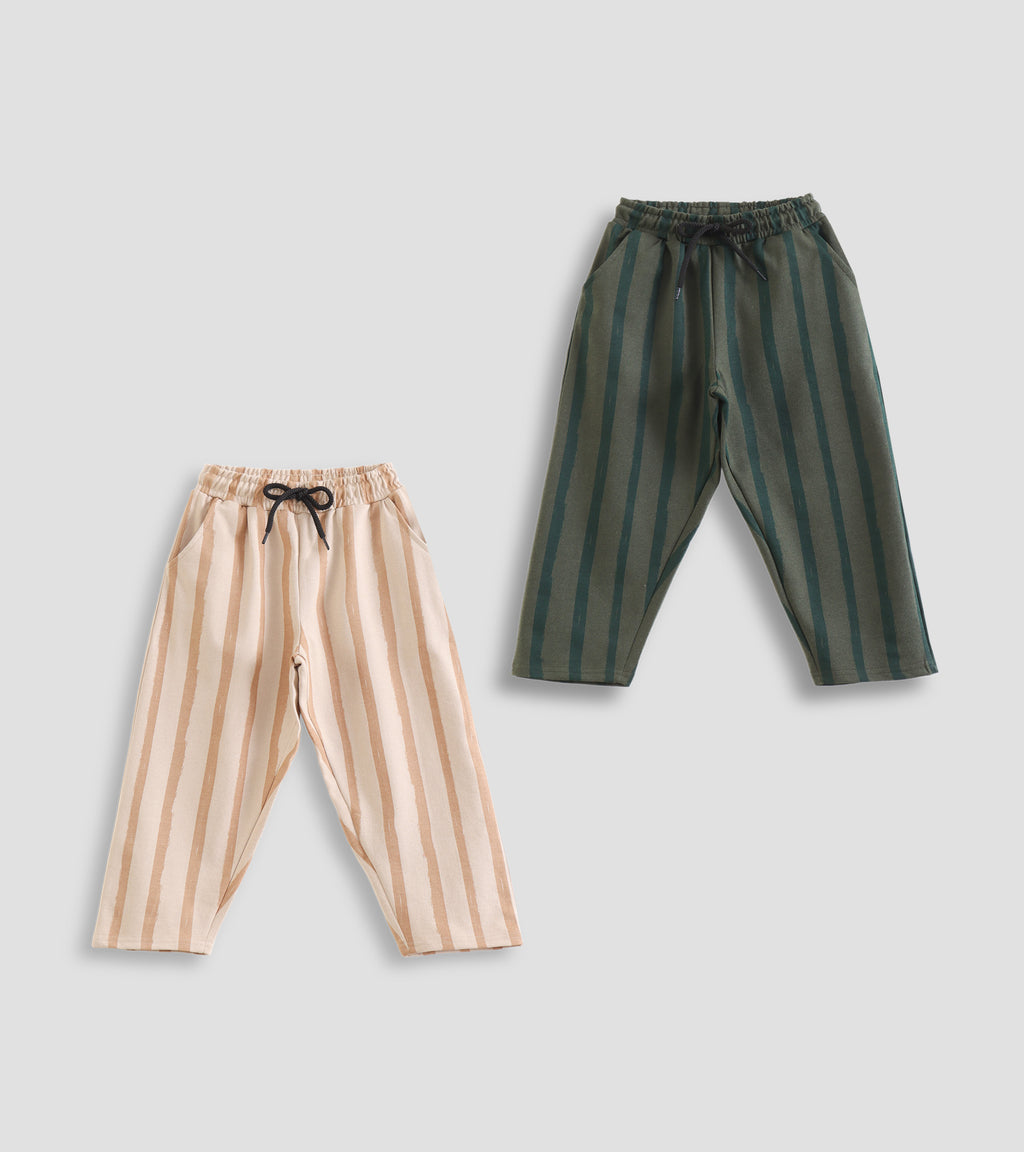 Coastal Comfort: Striped Pants with Pockets and Drawstring