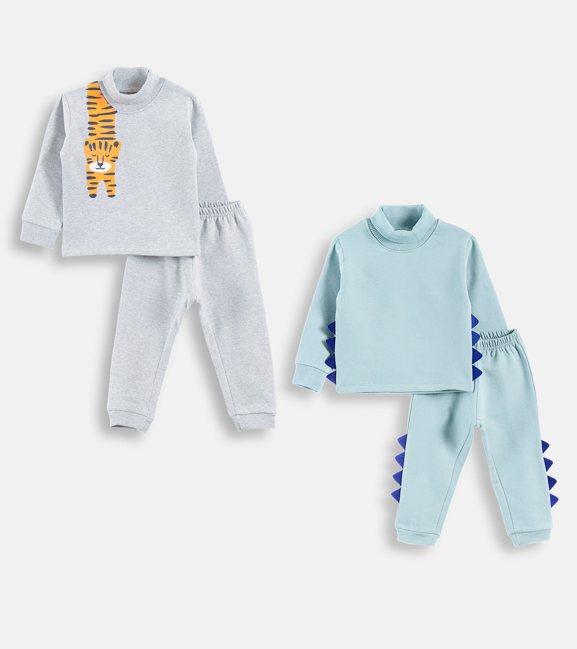 Roarsome Tiger & Dino Applique Fleece Tracksuit Set