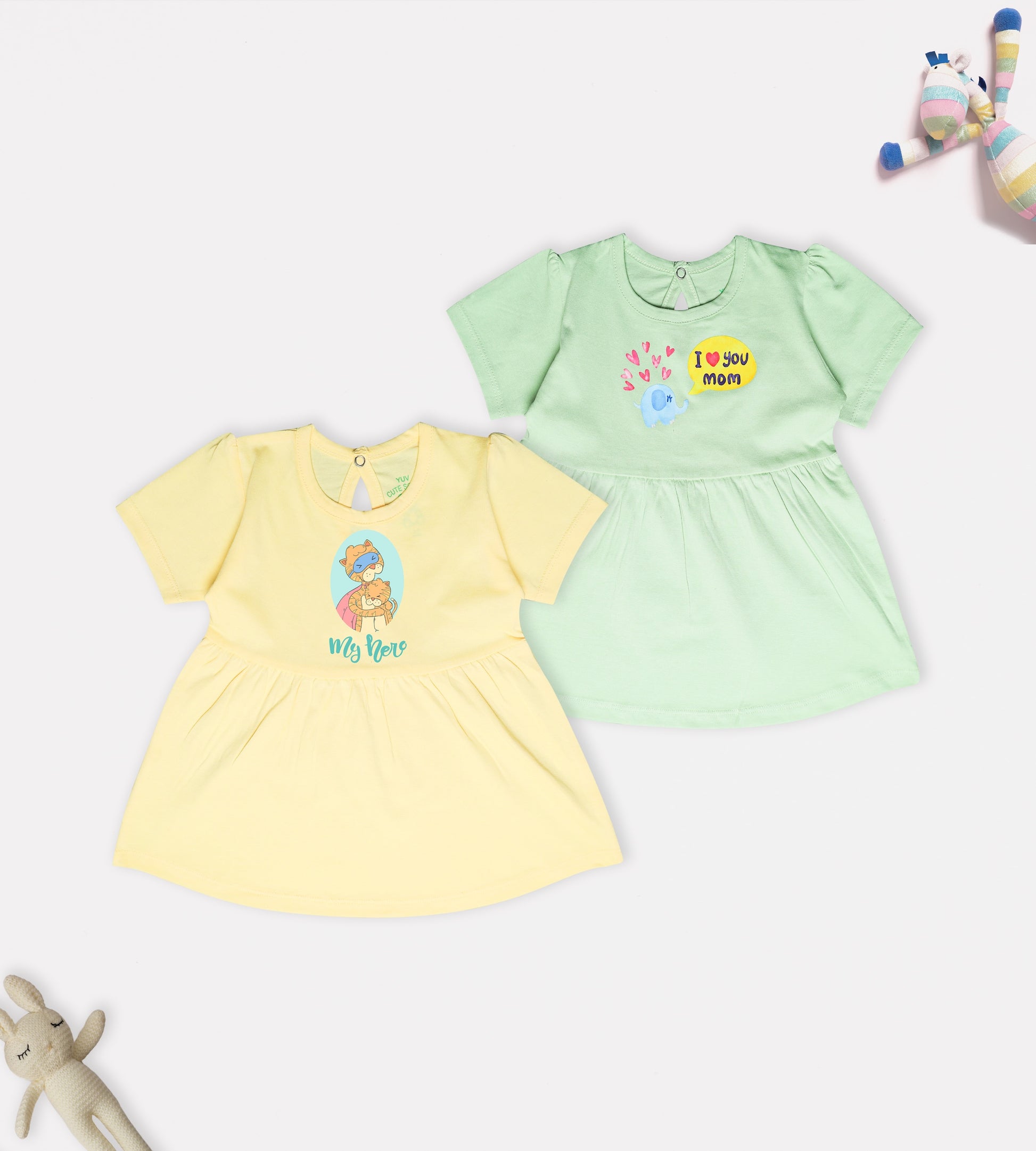 Super Mom & Tiny Hero: 100% Cotton Frock Duo