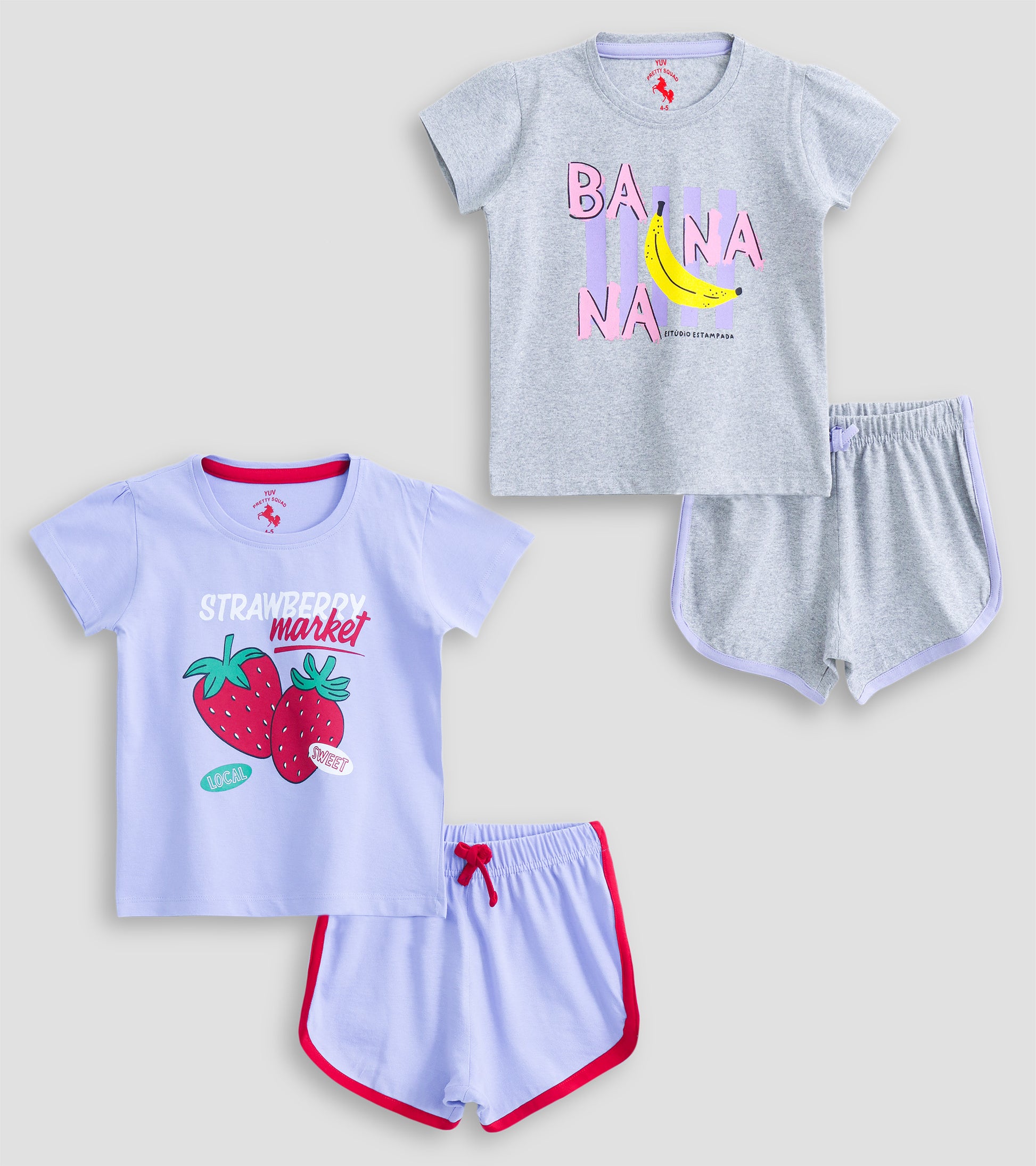Fruity Fresh: Bright Graphic Tee & Matching Shorts Bundle