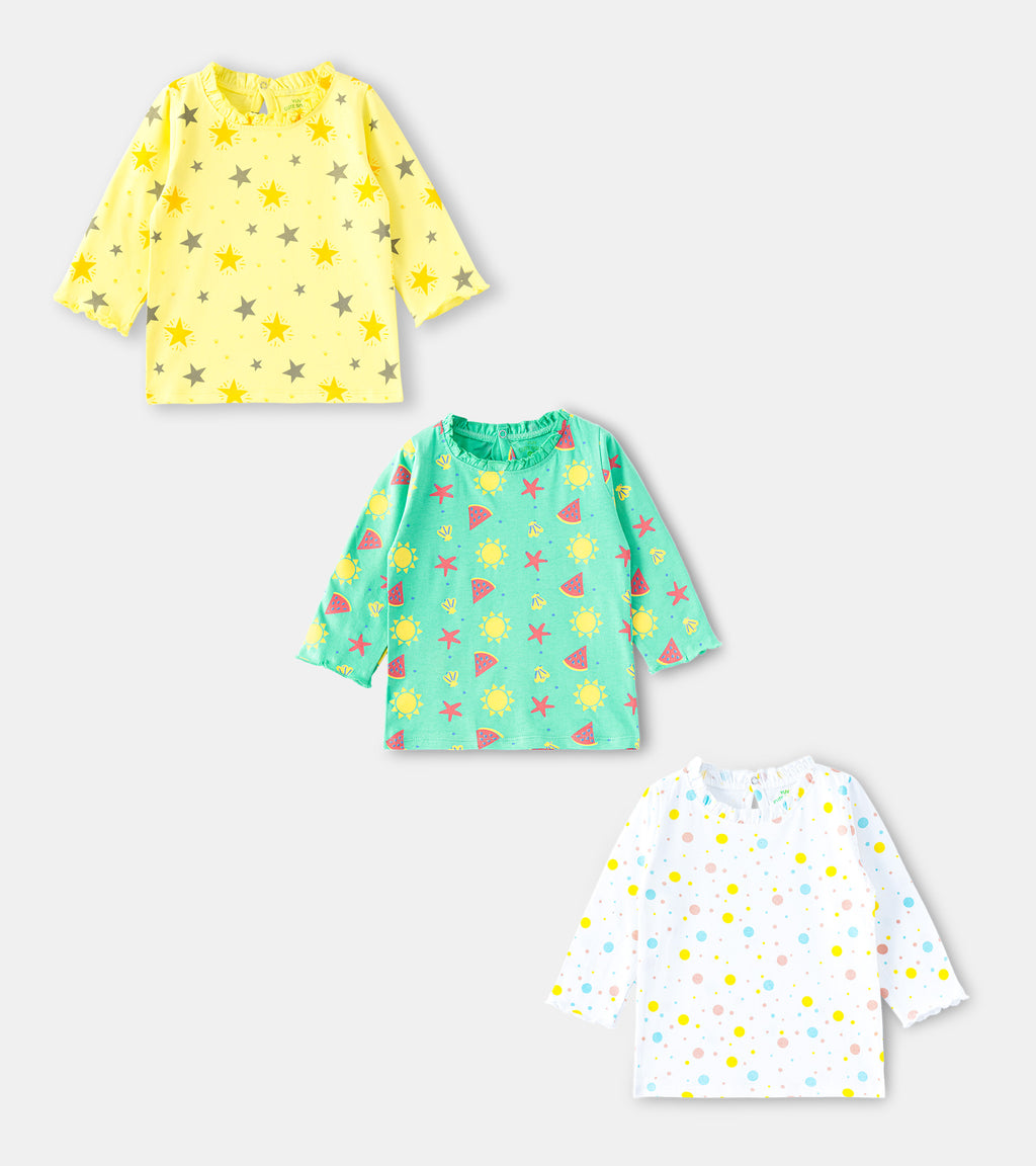 Little Wonders: Soft Cotton Graphic Full-Sleeve Tees for Girls