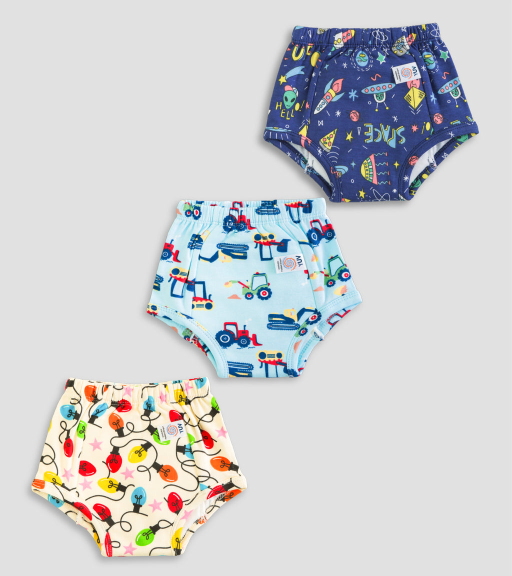 Pack of 3 Fun Printed, Baby Potty Training Pants