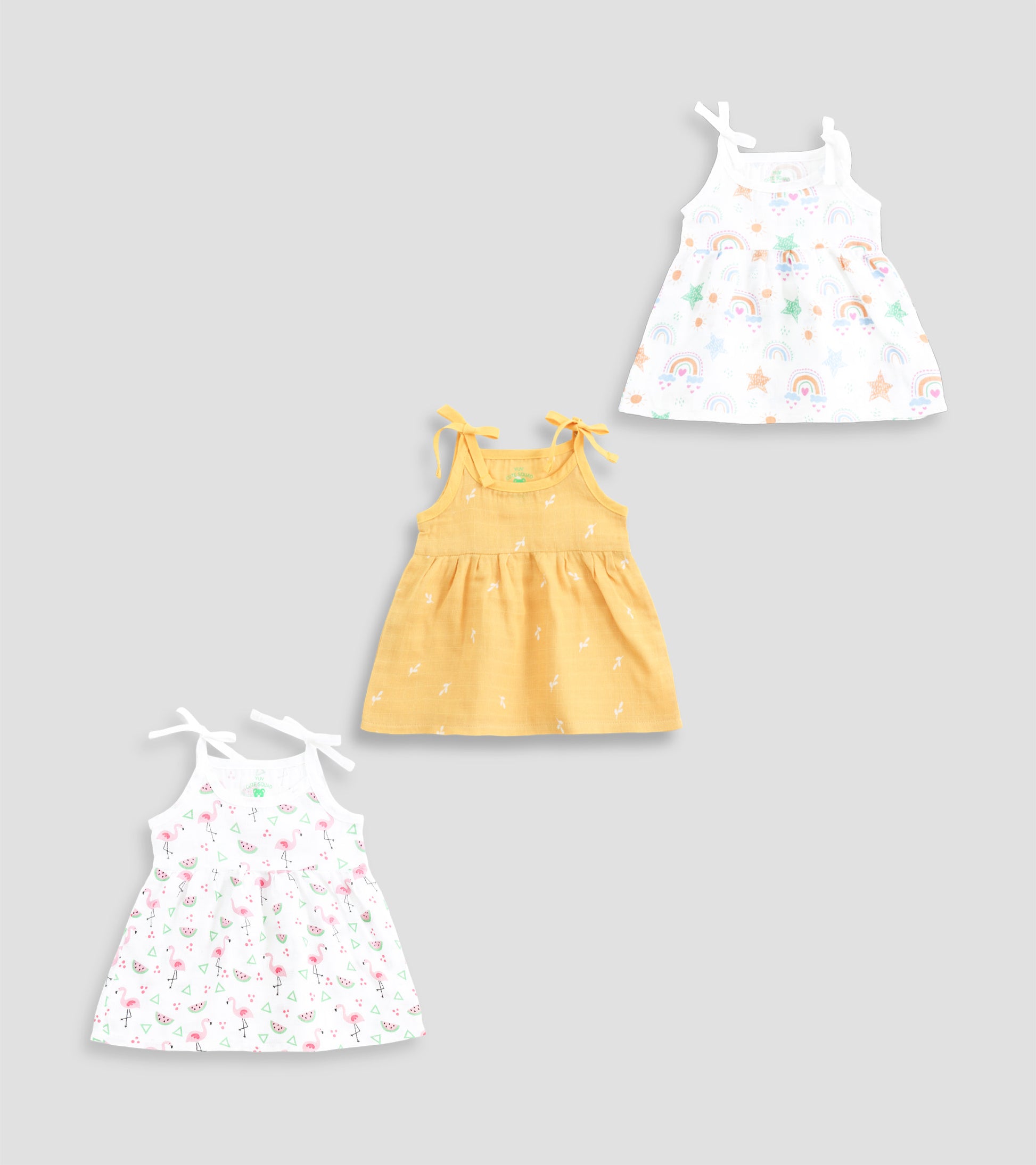 Sweet Sunshine & Rainbows Organic Muslin Dress Pack
