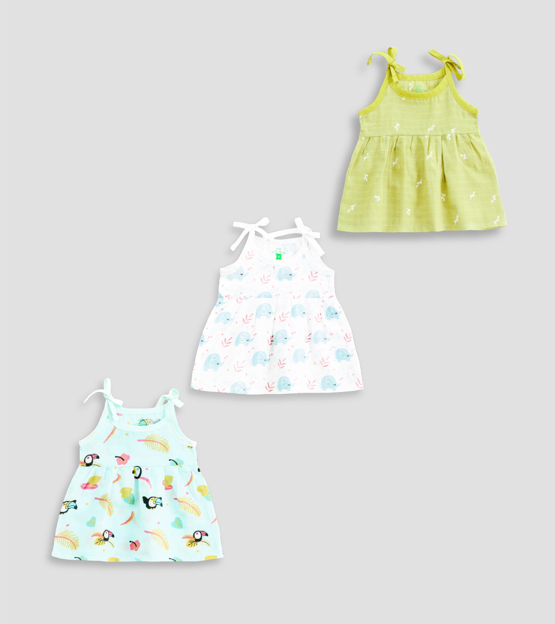 Whimsical Wonders Organic Cotton Muslin Shoulder-Tie Frocks