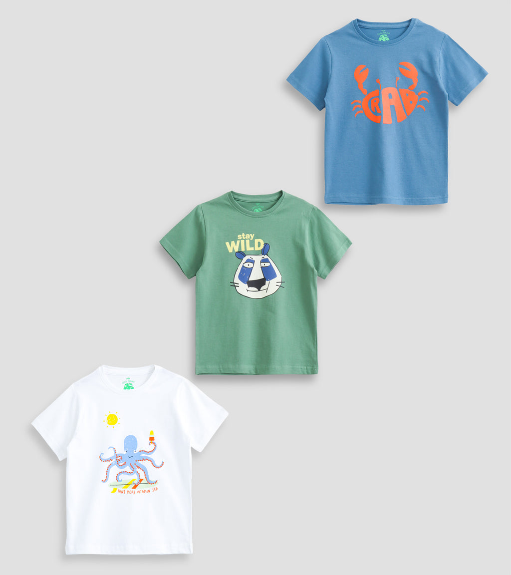 Adventure-Ready Animal Graphic Cotton T-Shirts