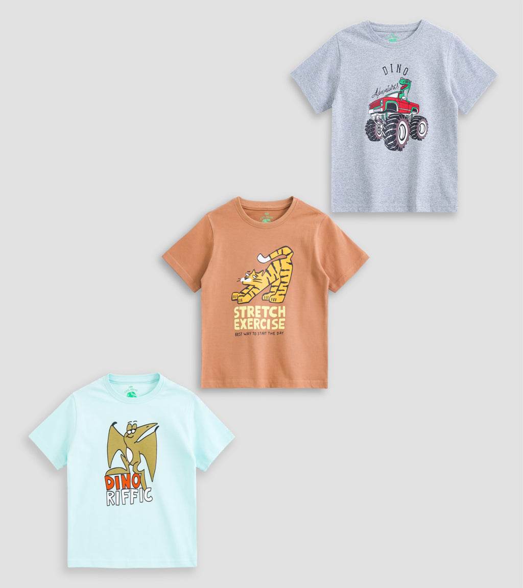 Dino-Riffic Adventures Cotton T-Shirt Multipack