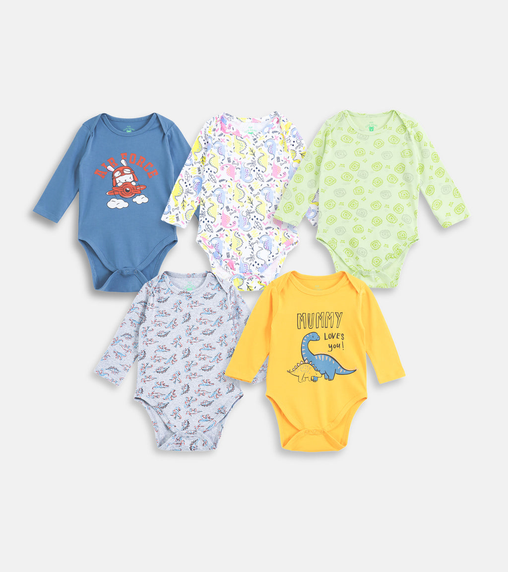 Graphic Printed Cotton Fullsleeve Onesies – Gentle Skin-Friendly Set