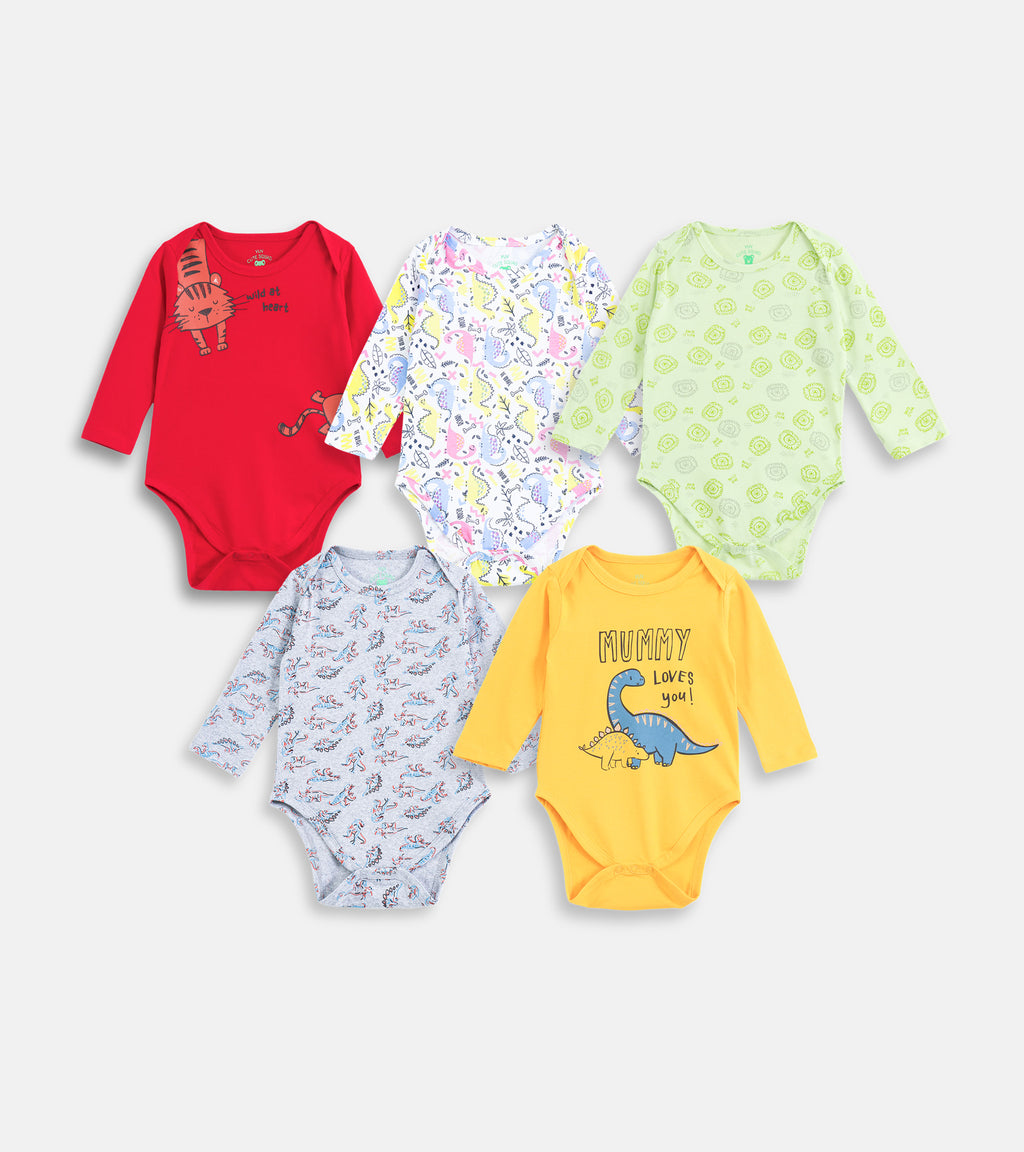 Playful Animal Kingdom Collection – Soft Cotton Bodysuits