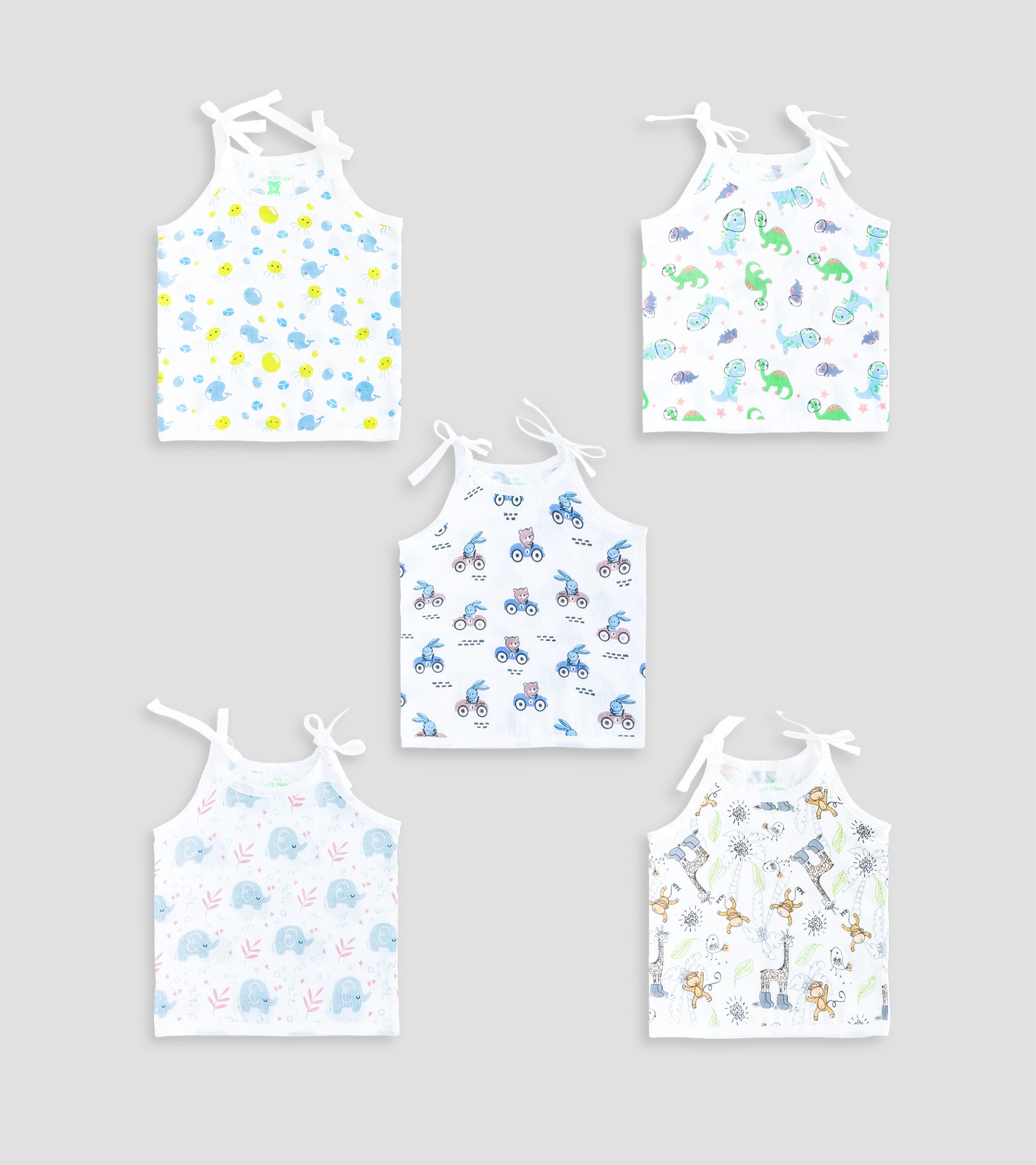 Softest Organic Cotton Muslin New Born Tie-Up Sleeveless Jablas
