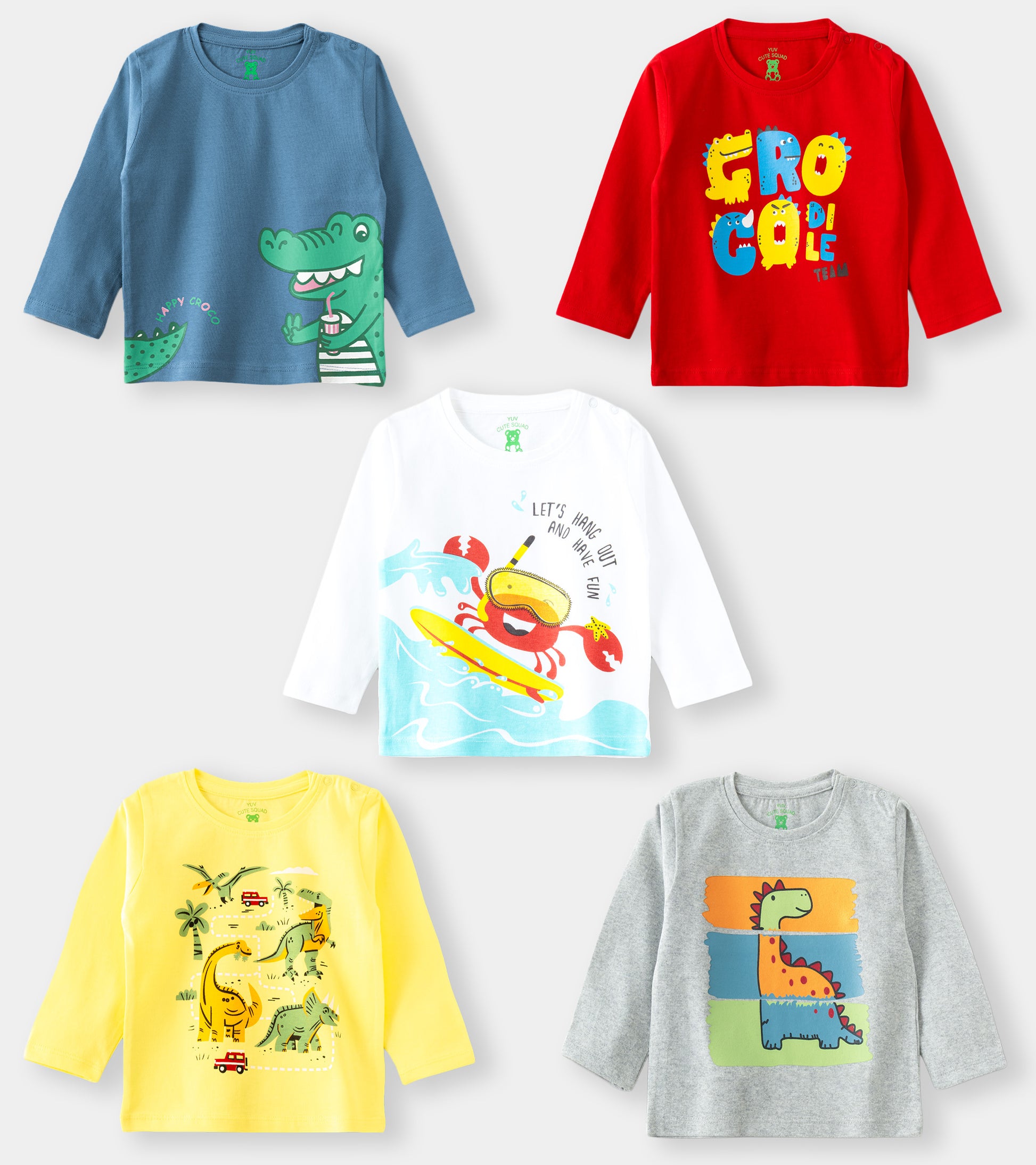 5-Pack Collection – Assorted Pure Cotton Breathable Tees for Daily Wear