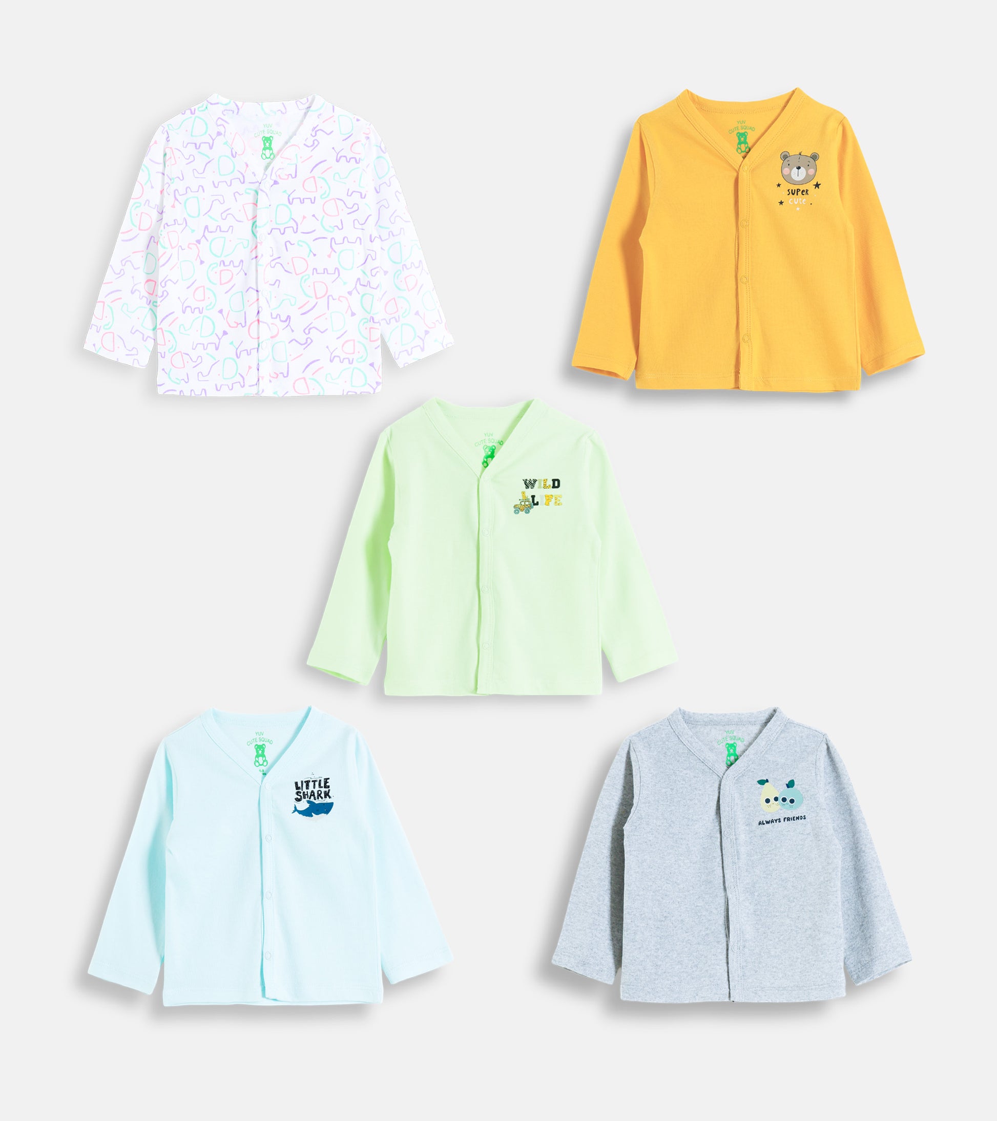 Cheerful Prints & Gentle Cotton: Premium Front-Open Baby Tshirts