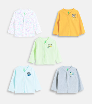 Cheerful Prints & Gentle Cotton: Premium Front-Open Baby Tshirts