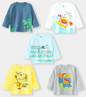 100% Pure Cotton Baby T-Shirts (Pack of 5)