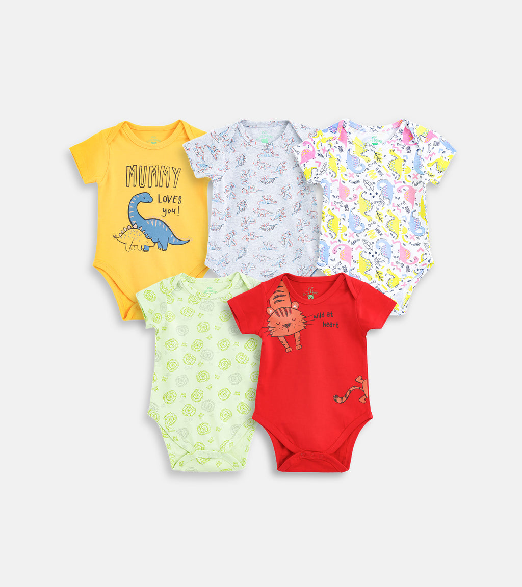 Playful Animal Kingdom Collection – Soft Cotton Bodysuits
