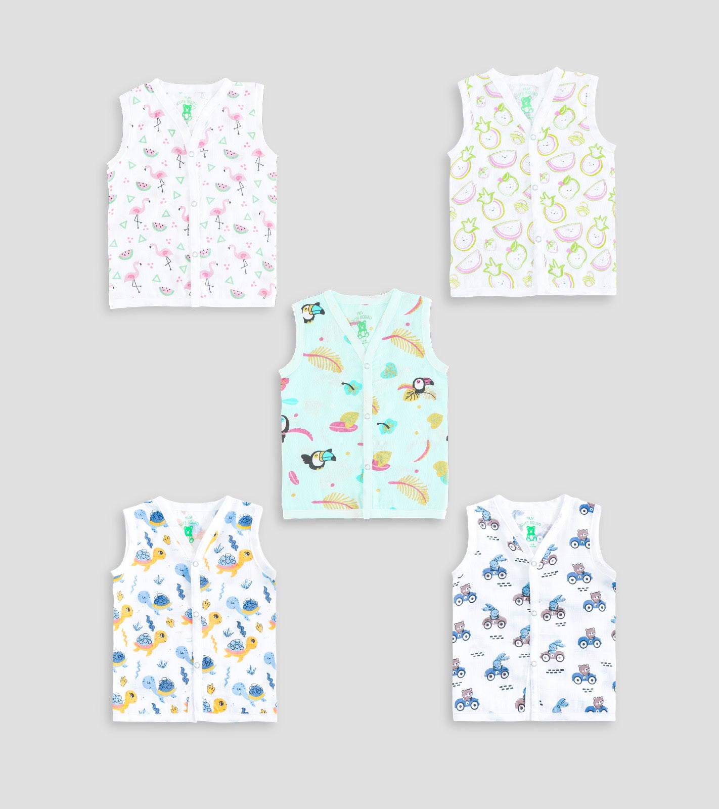 Tropical Cotton Sleeveless Front Open Baby Jabla