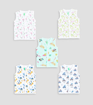 Tropical Cotton Sleeveless Front Open Baby Jabla