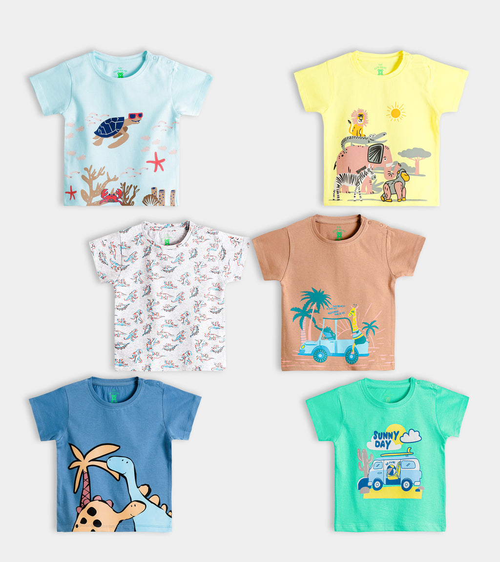 Ultra-Soft Pure Cotton Baby Tee Collection – 6-Piece Value Pack