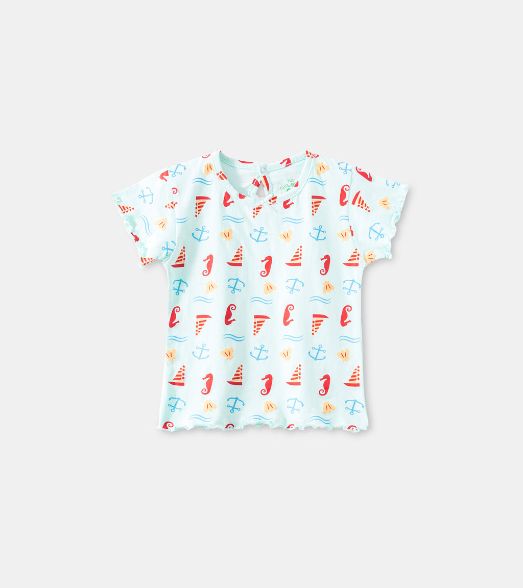 Nautical Vibes, Baby Girl Tee