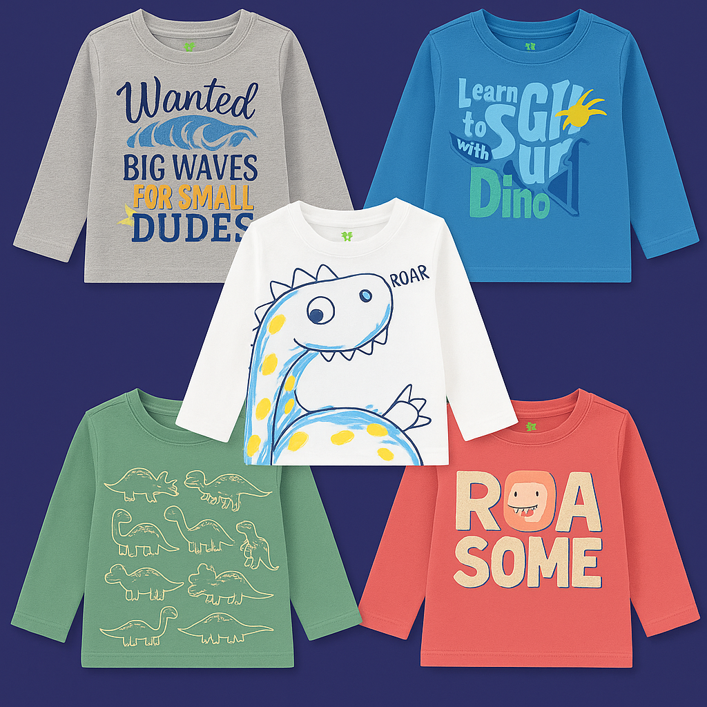 Pack of 5 - Full Sleeve Tshirts