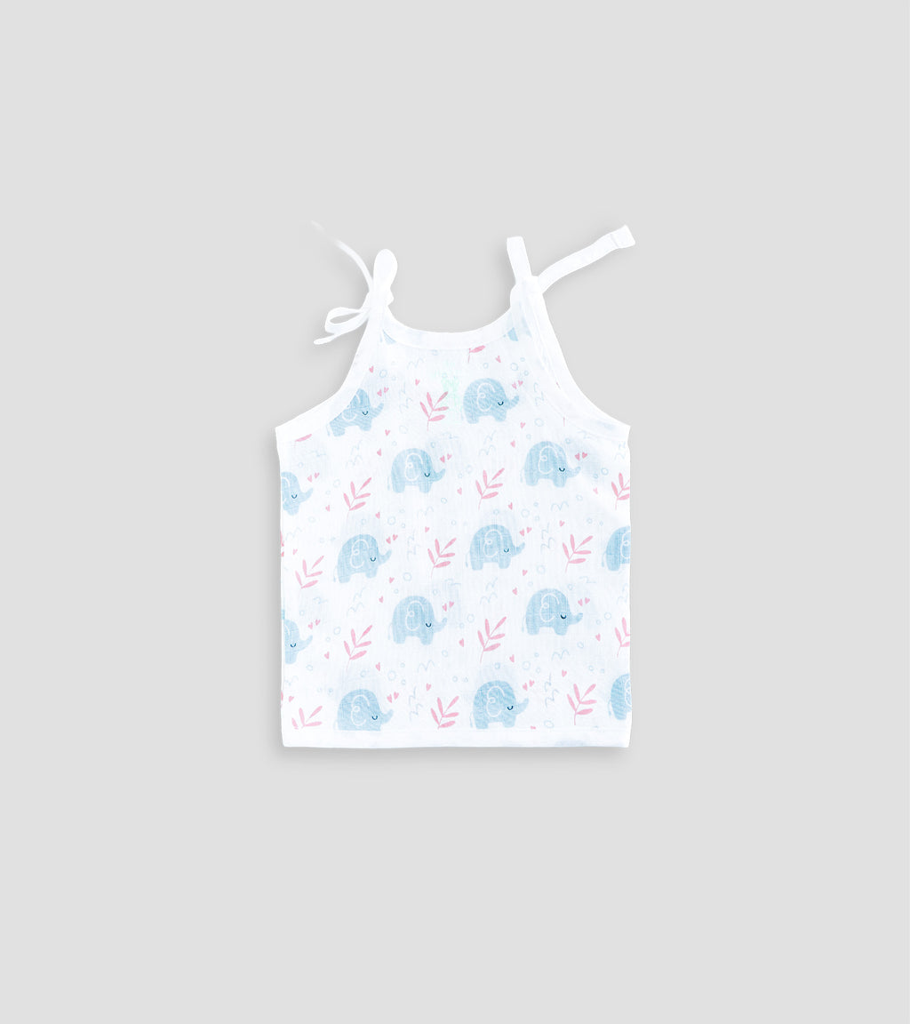 Softest Organic Cotton Muslin New Born Tie-Up Sleeveless Jablas