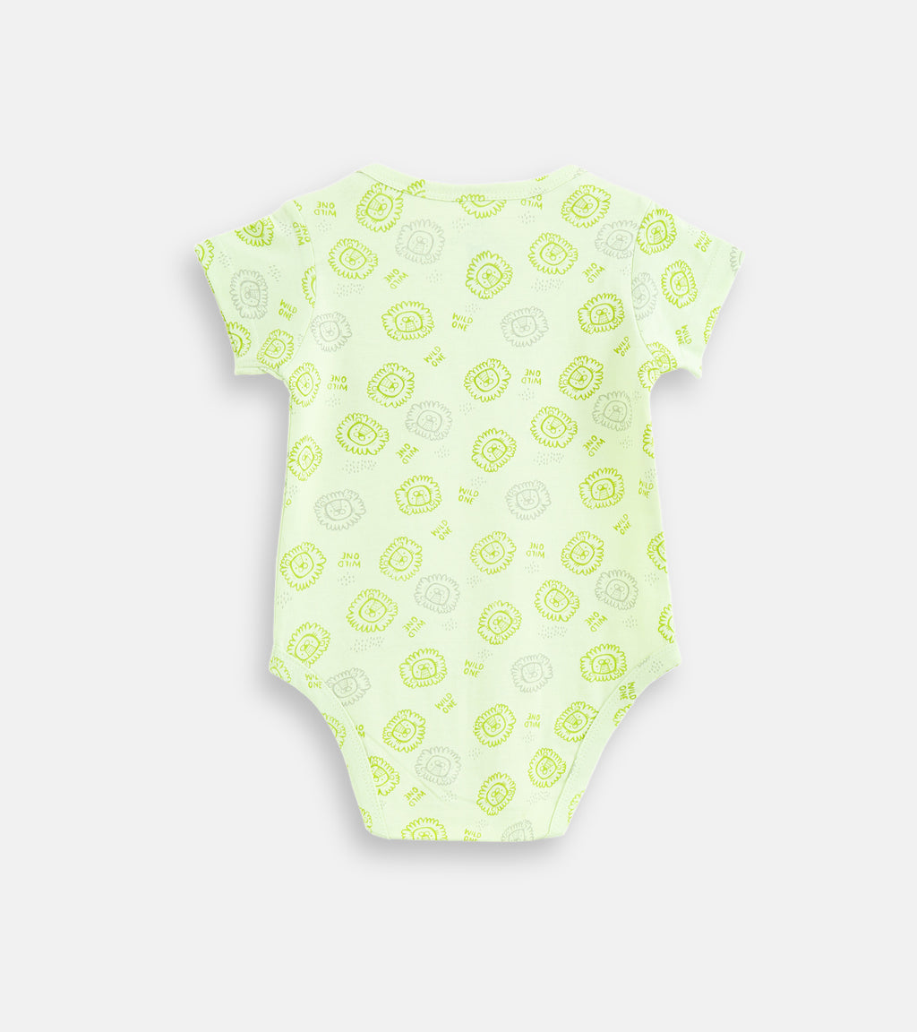 Wild One Lion Print Onesie for Babies