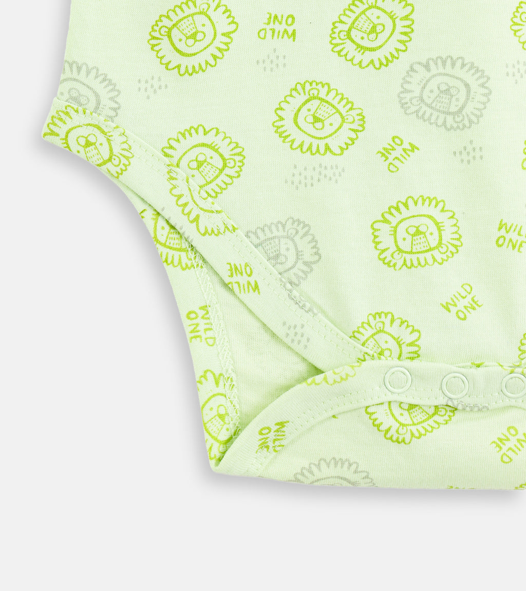 Wild One Lion Print Onesie for Babies