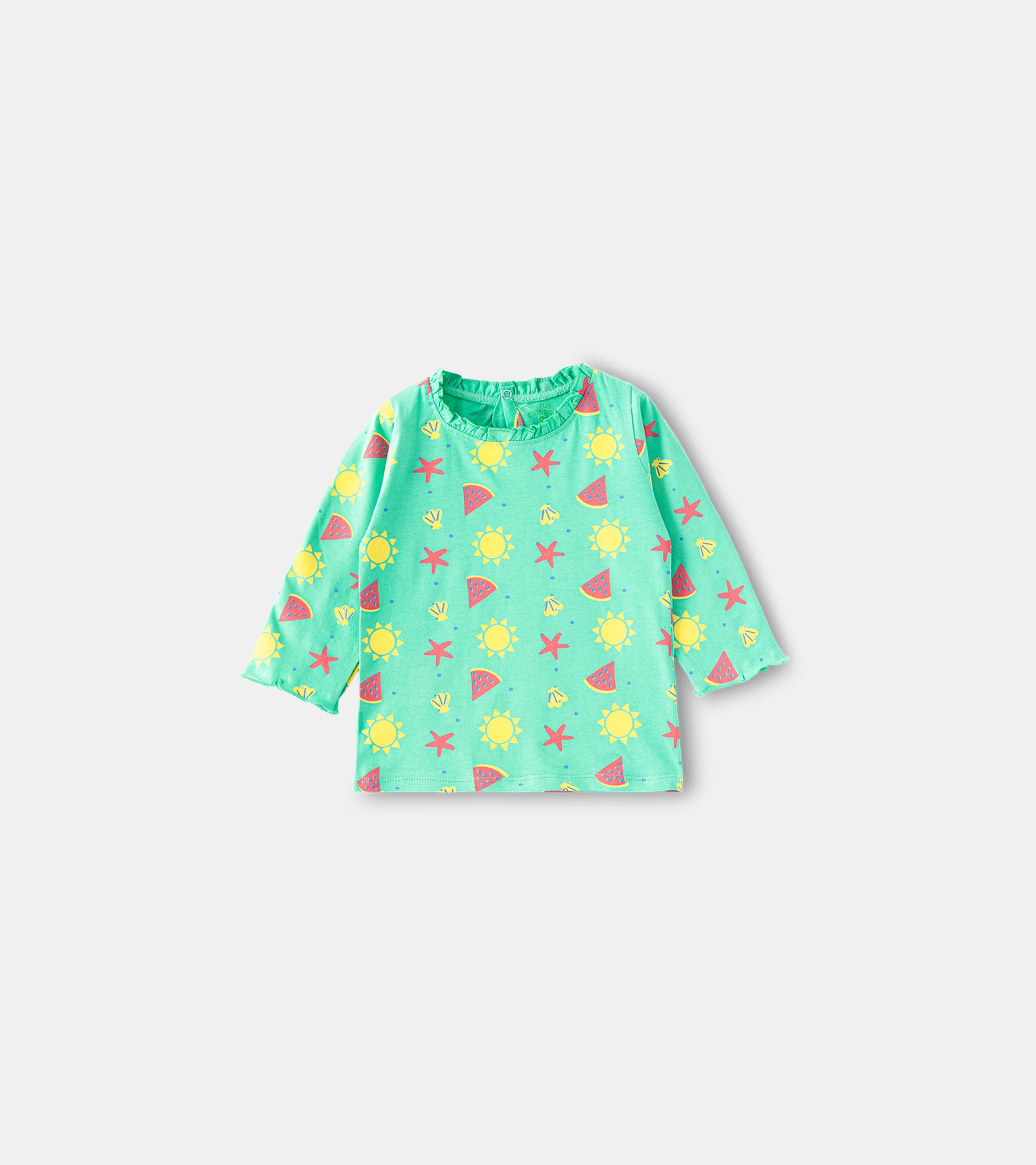 Sunny Summer Fruit & Starfish All-Over Print Cotton Top