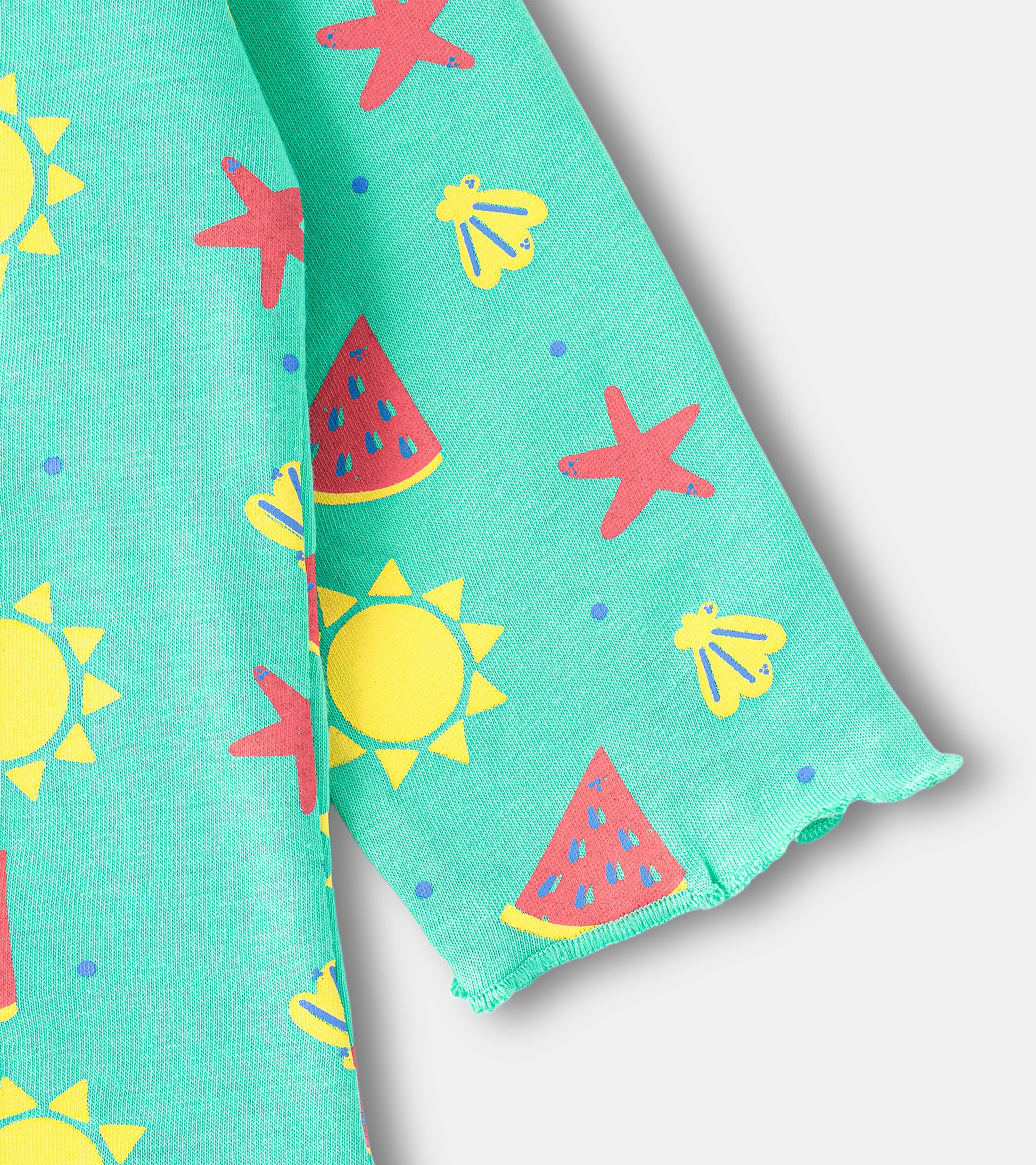 Sun, Stars, & Smiles: Vibrant Full-Sleeve Ruffle Tees for Baby Girls