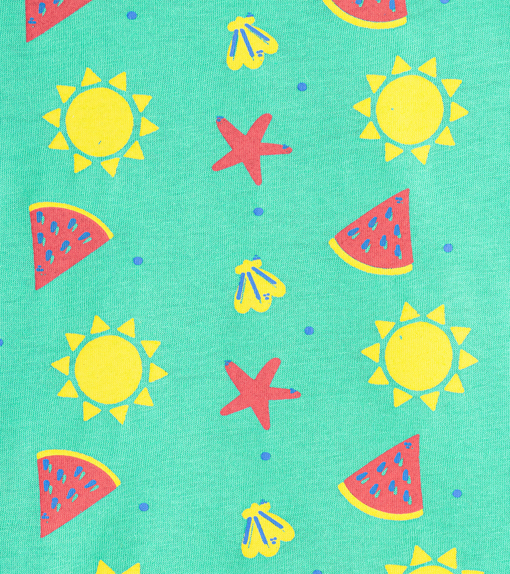 Sunny Summer Fruit & Starfish All-Over Print Cotton Top
