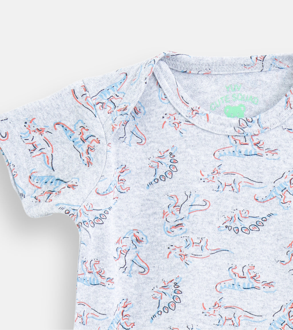 Tiny Roars Dino Print Cotton Baby Onesie