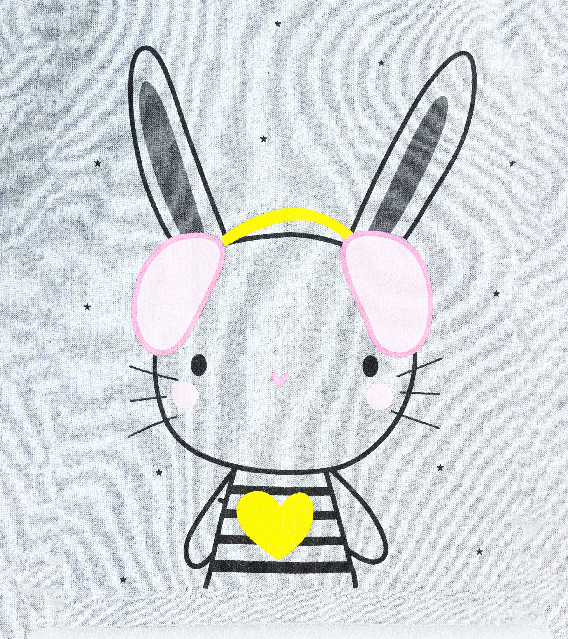 Bunny Love Grey Melange Long-Sleeve Ruffle Tee