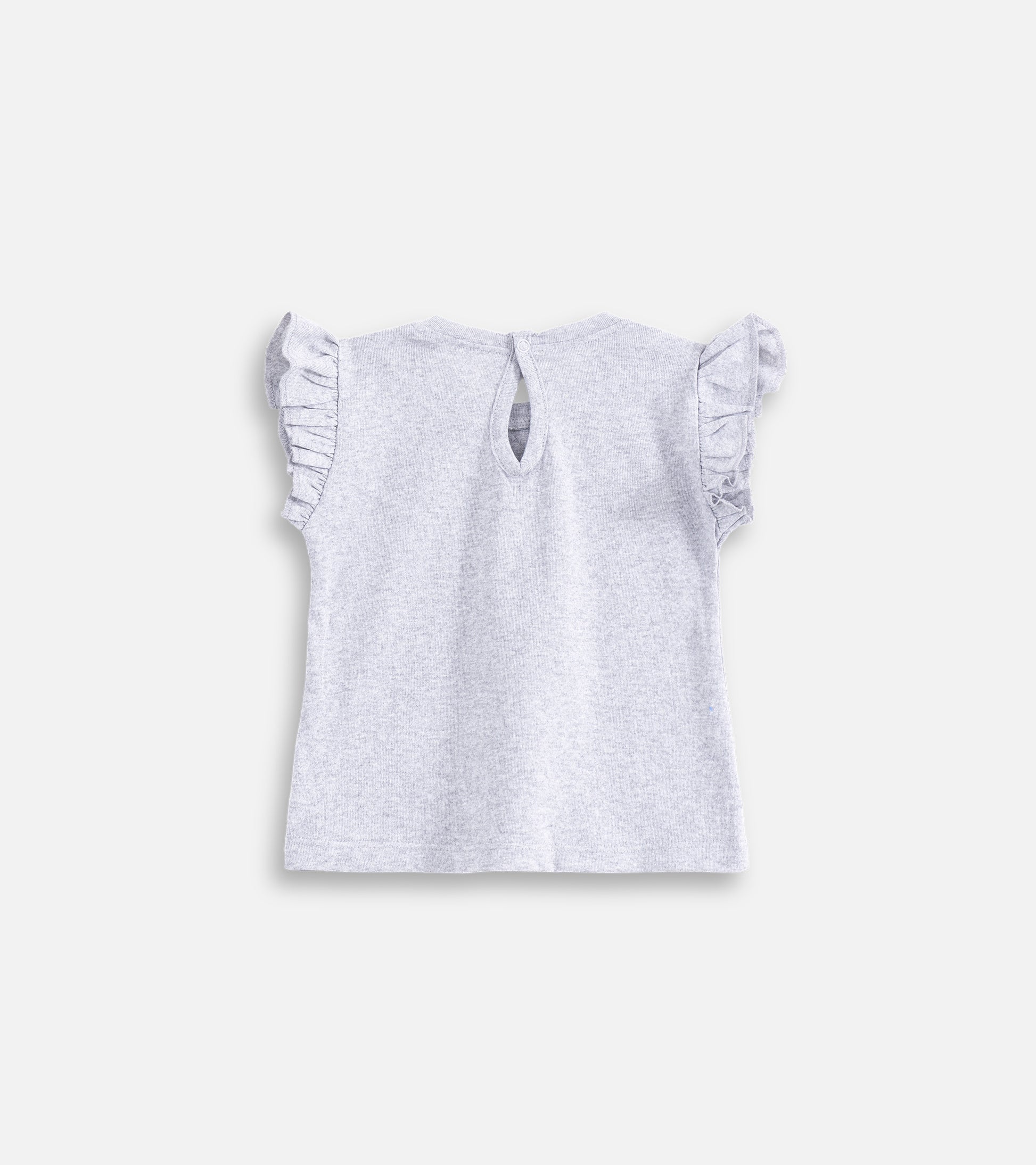 Heather Grey Glittering Butterfly Baby Girl Tee