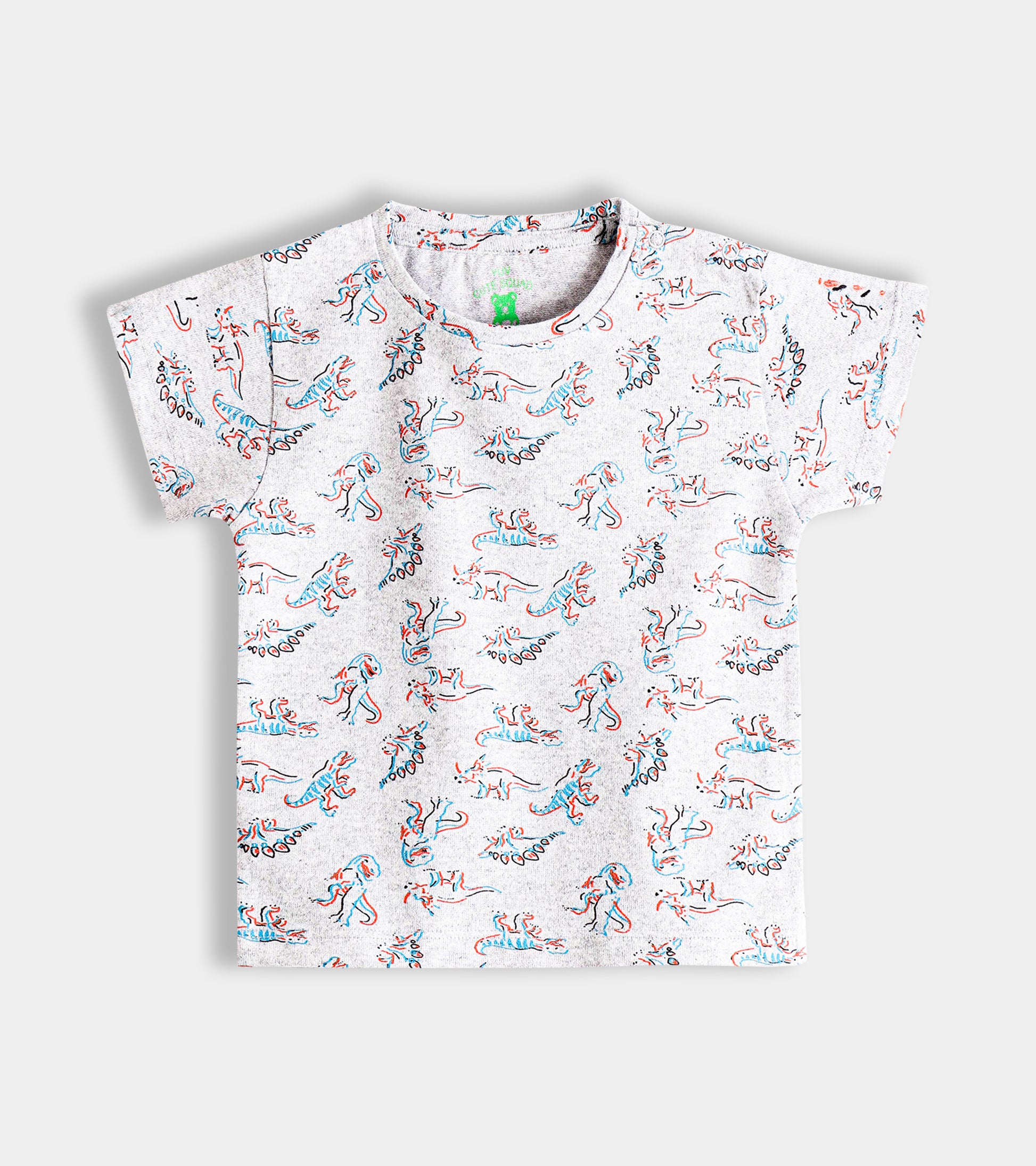 Dino Pattern Premium Soft-Touch Cotton Baby Tee (0-24 Months)