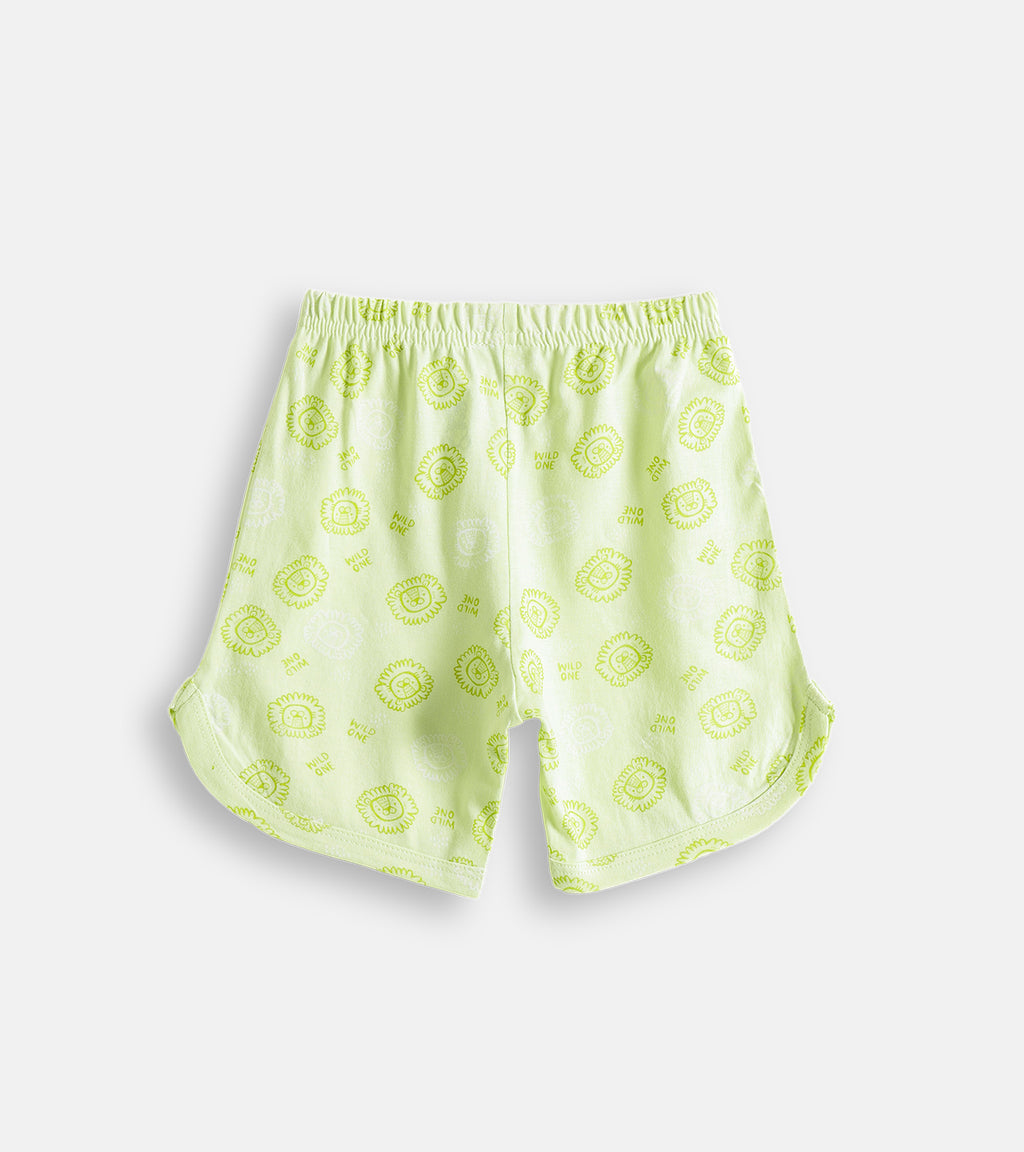 Tiny Trendsetter 5-Piece Combo: Fruit & Critter Print Cotton Shorts