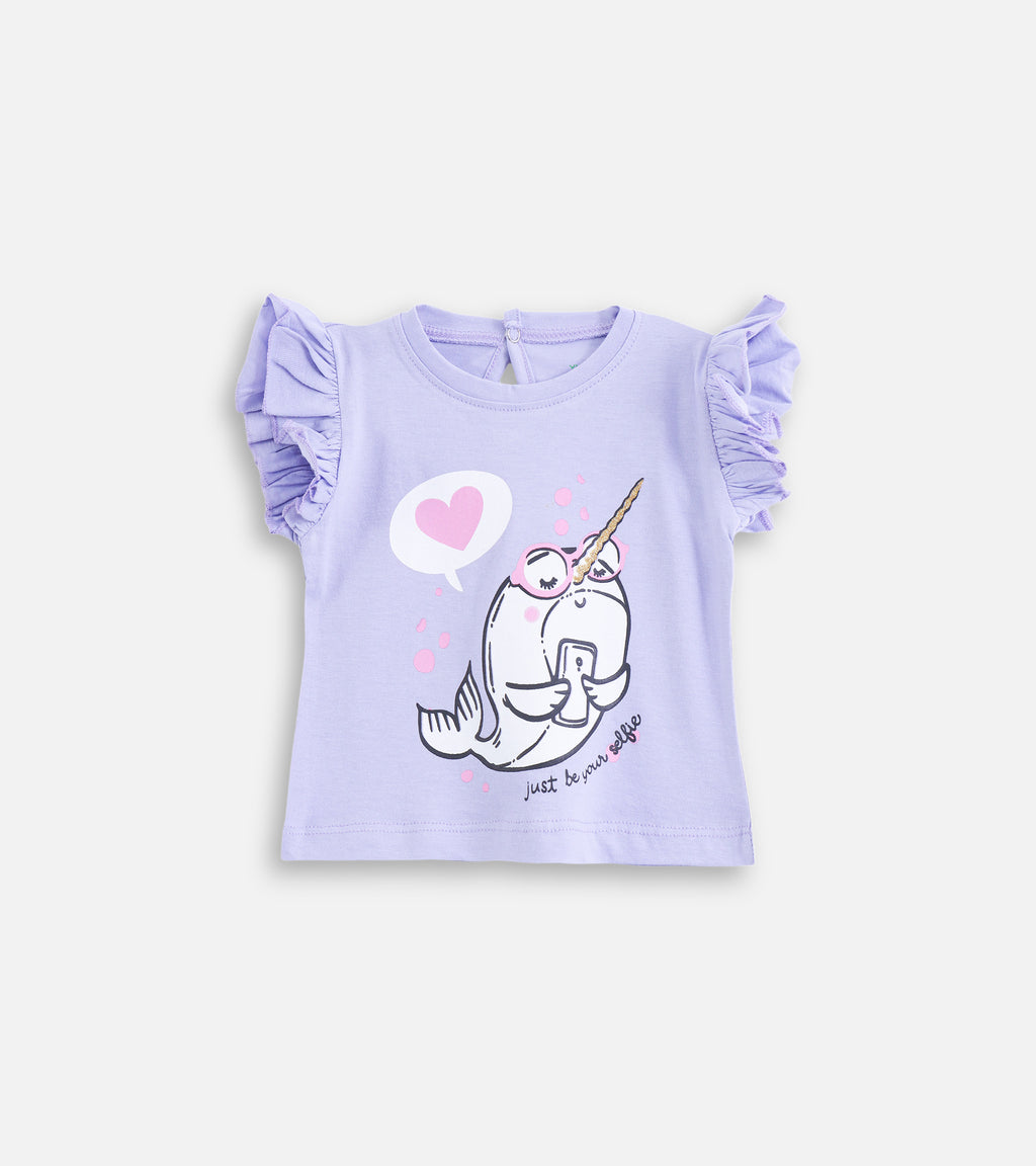Lilac Narwhal Baby Girl Tee