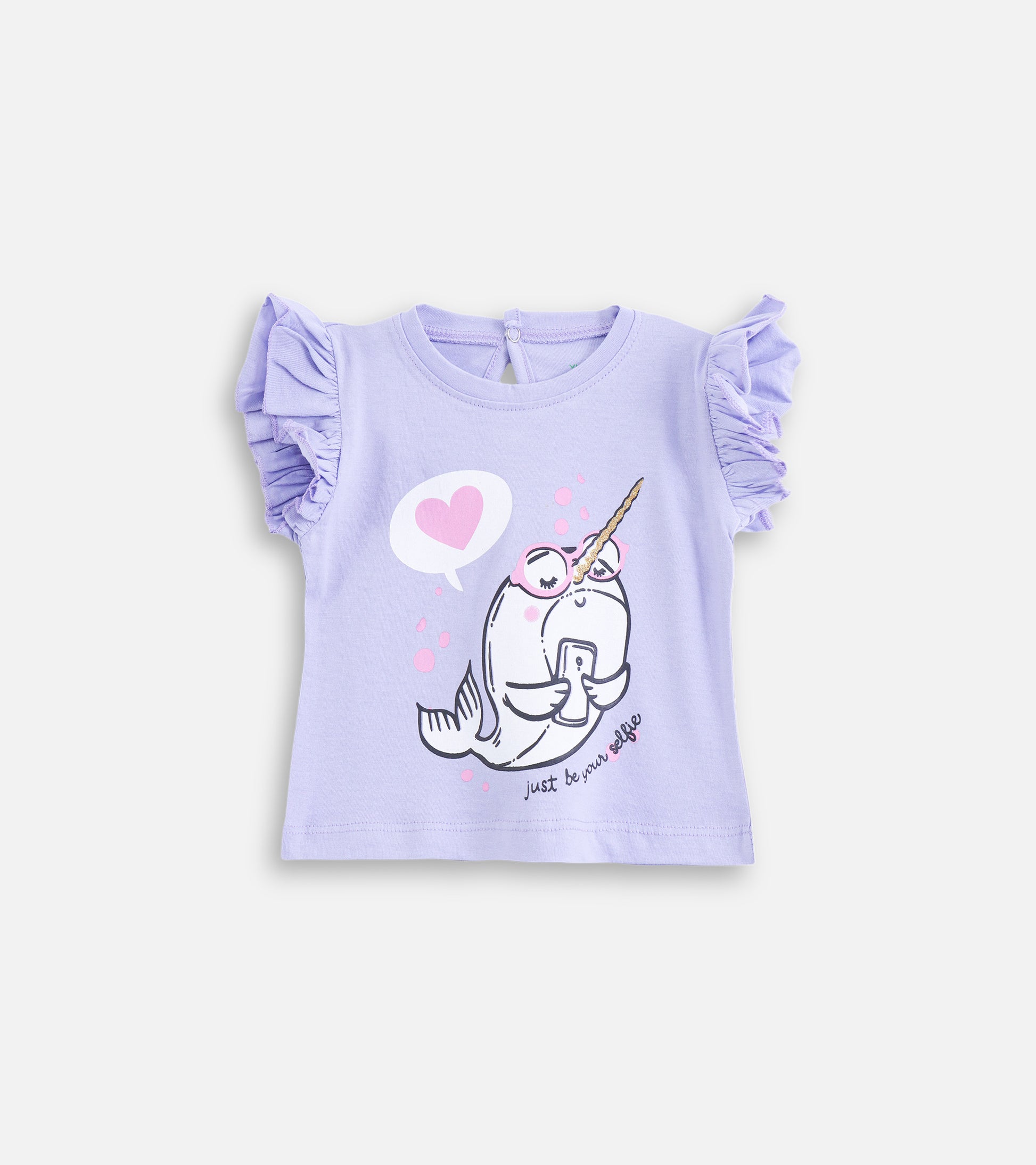 Lilac Narwhal Baby Girl Tee