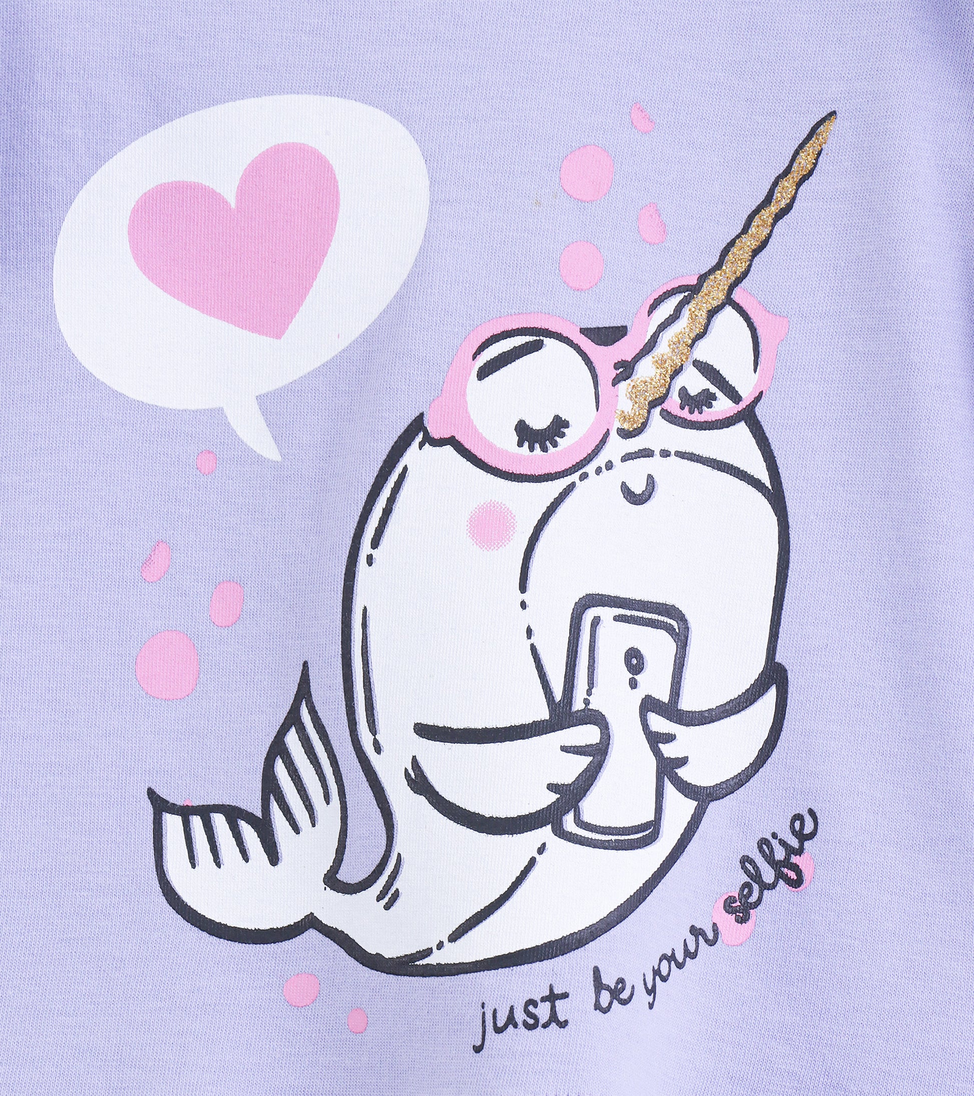 Lilac Narwhal Baby Girl Tee