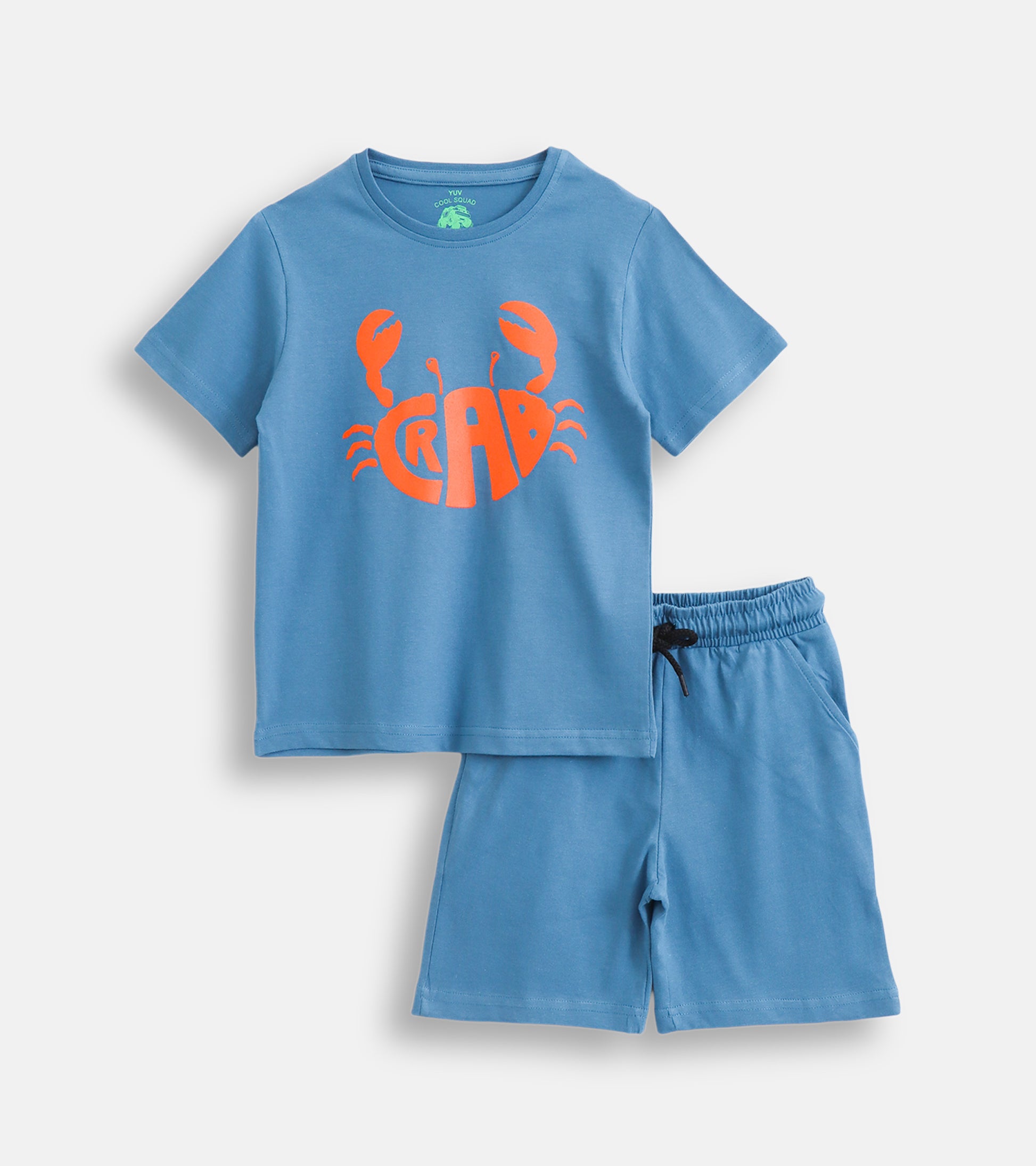 Crab Graphic – Ocean Blue Cotton Co-ord Sets for Everyday Play