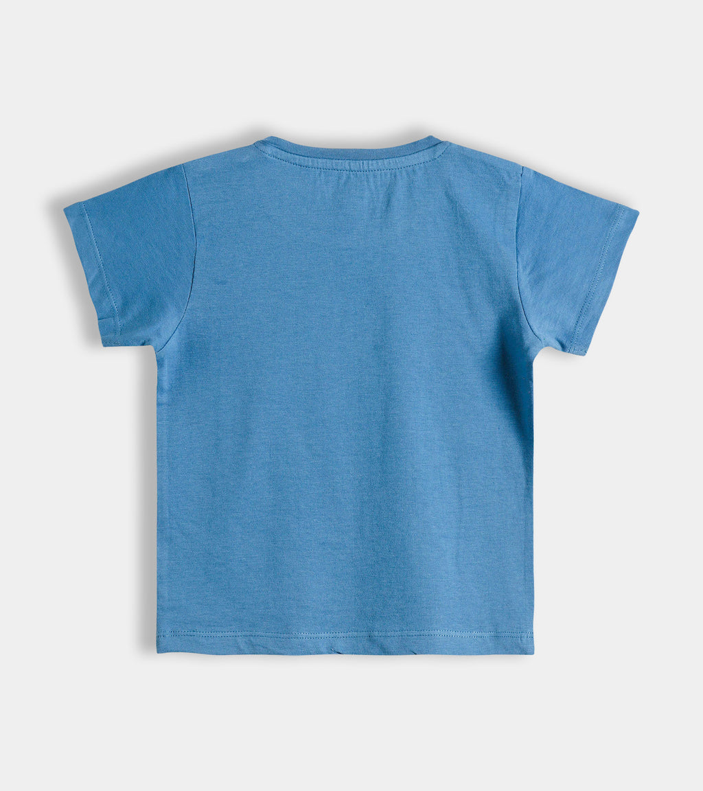 Mid-Blue Dino-Friends, Soft & Breathable Tee (0-24 Months)