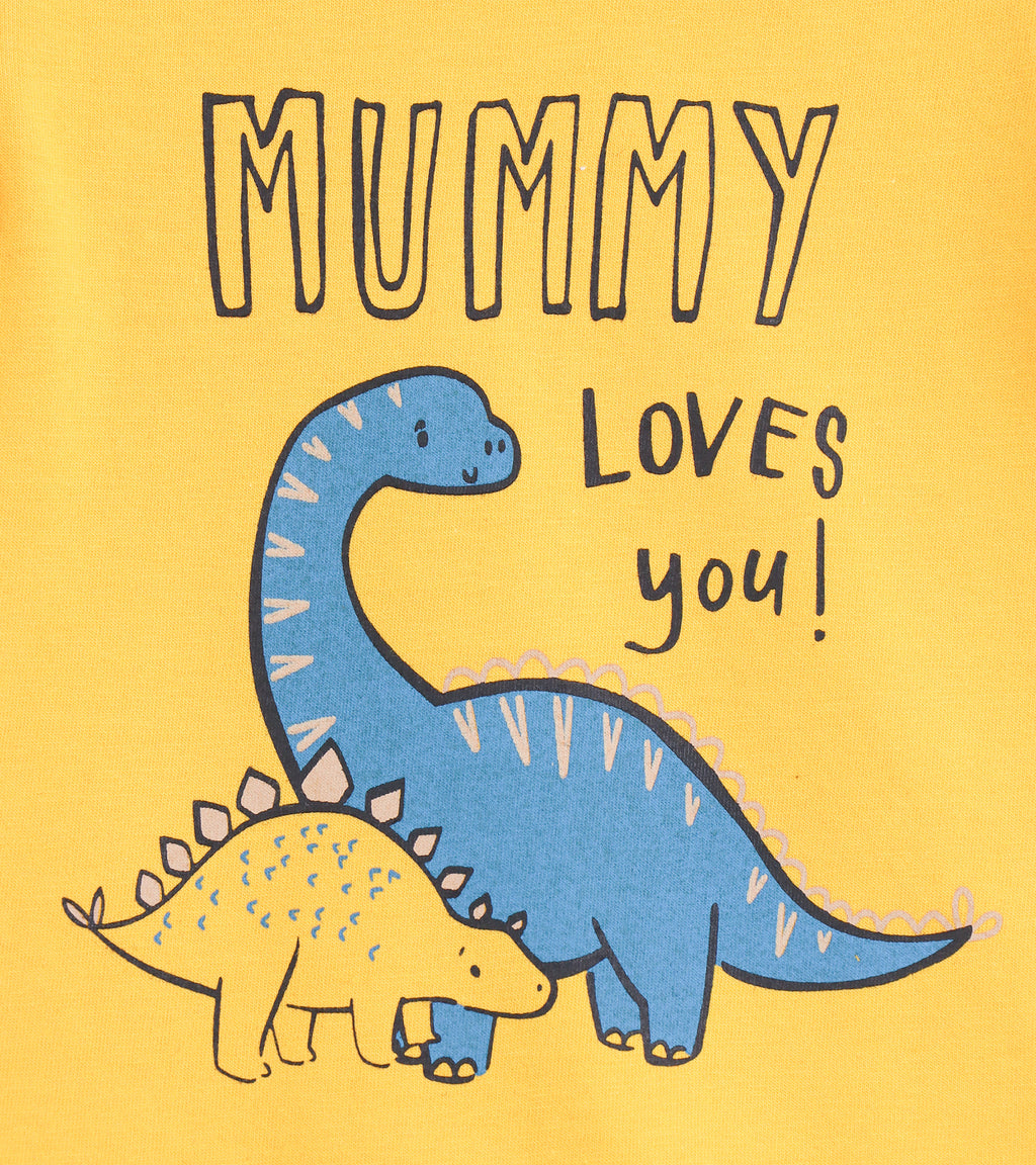 Mummy Loves You Dino Cotton Baby Bodysuit