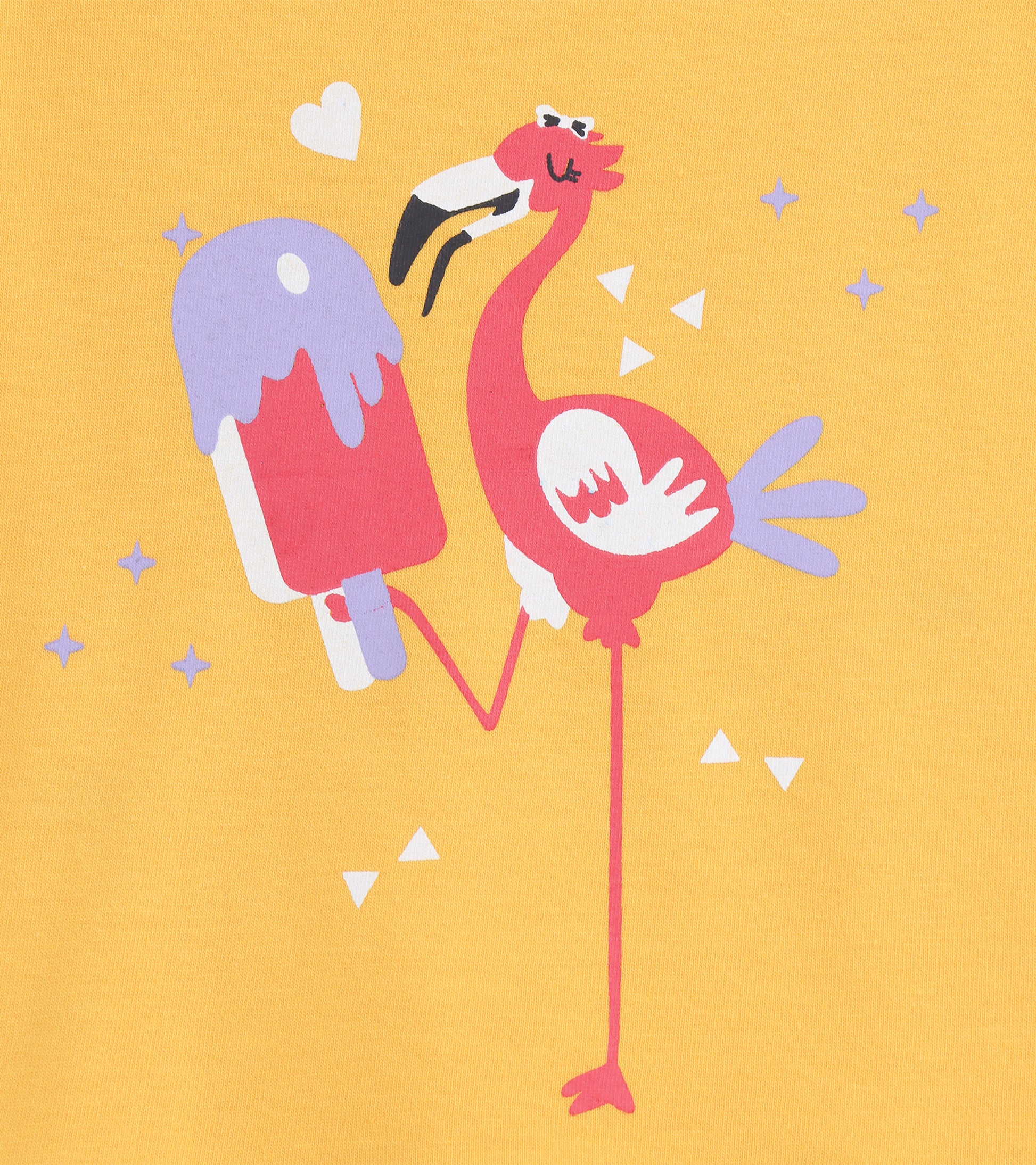 Mustard Flamingo Baby Girl Tee