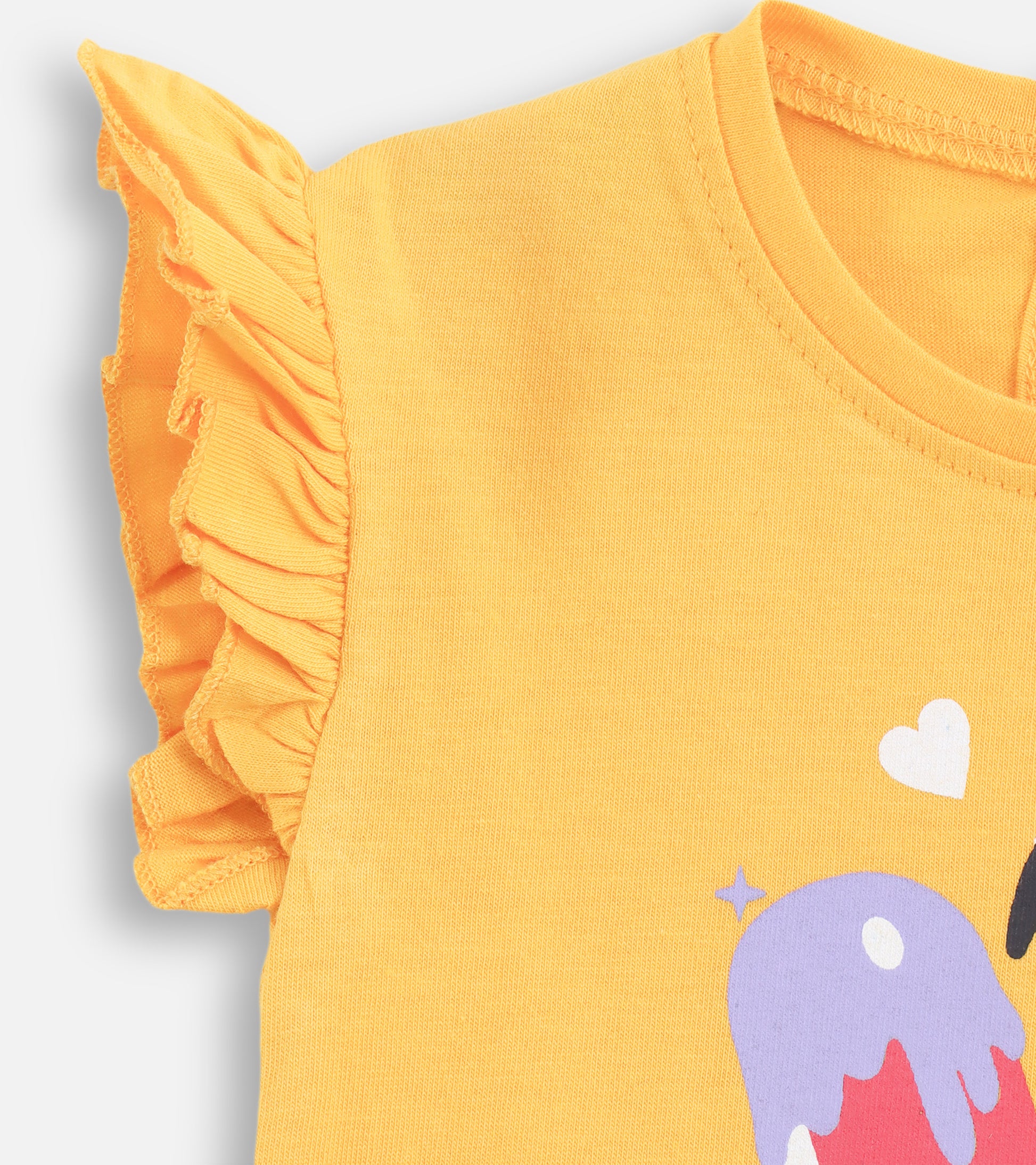 Mustard Flamingo Baby Girl Tee