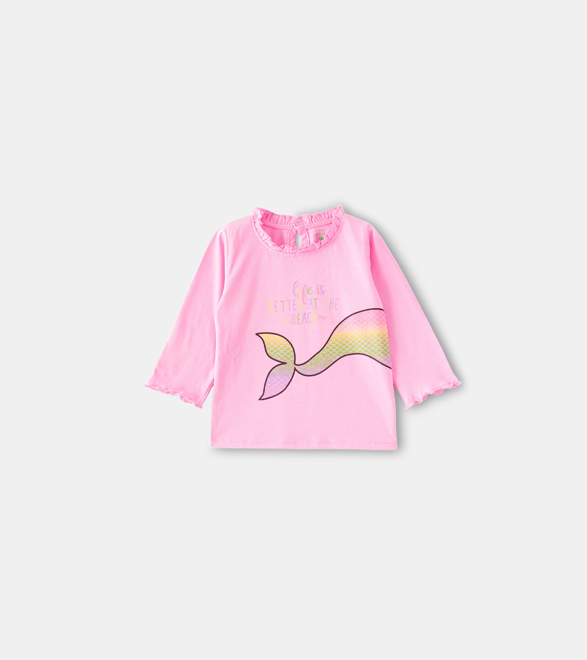 Beach Life Mermaid Tail Long-Sleeve Cotton Tee