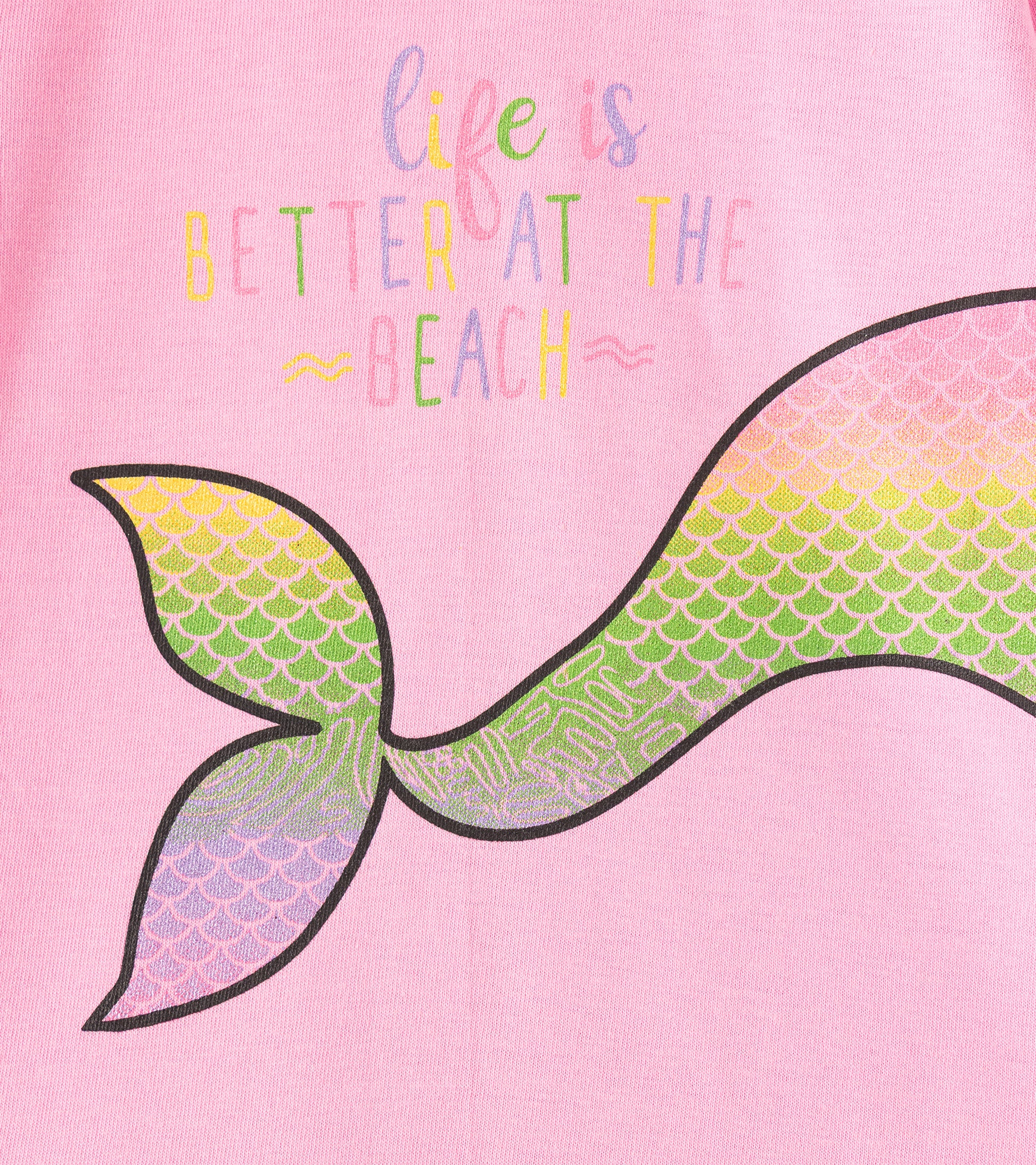 Beach Life Mermaid Tail Long-Sleeve Cotton Tee