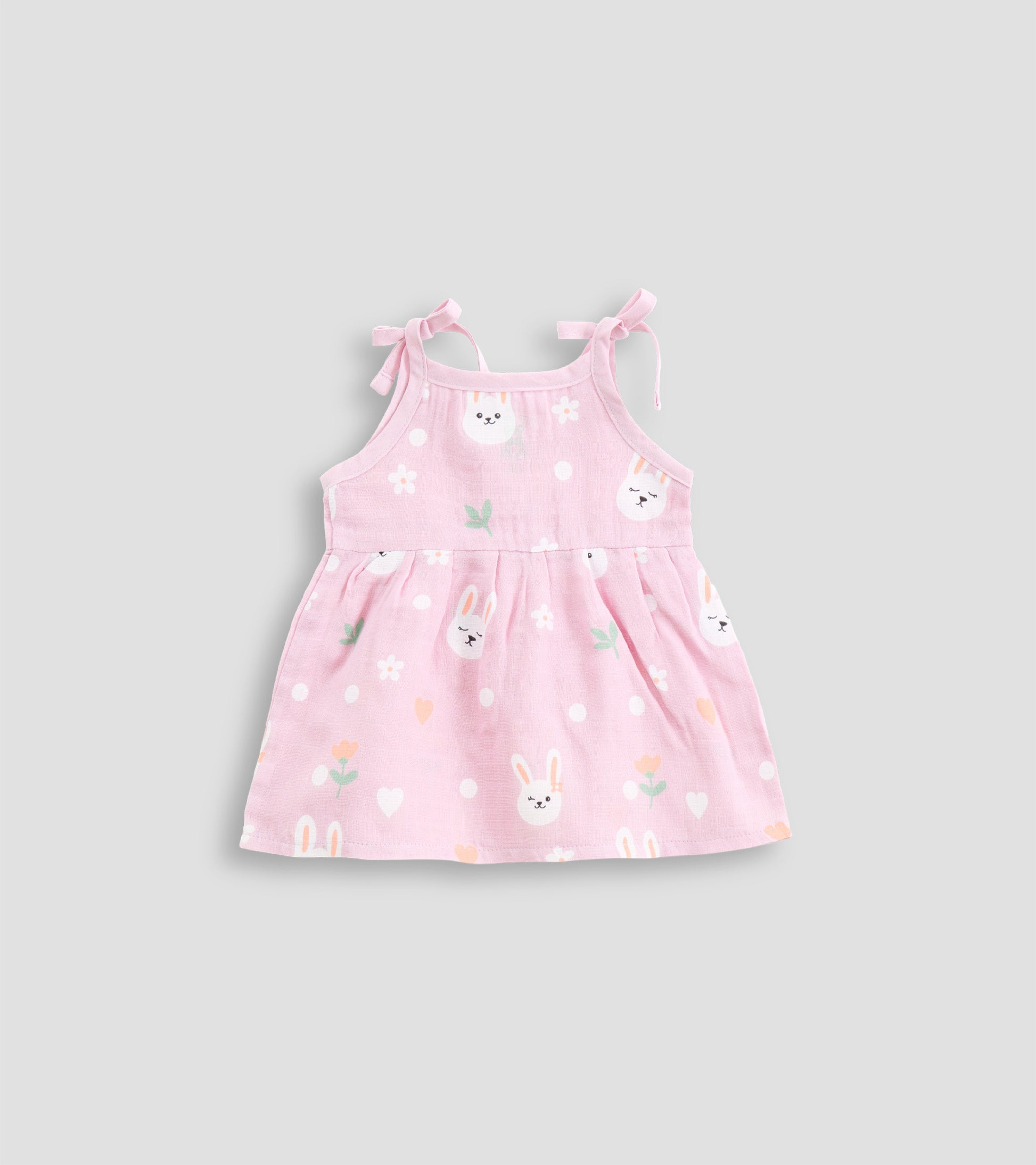 Breezy Blooms & Bunnies Organic Muslin Frock Set